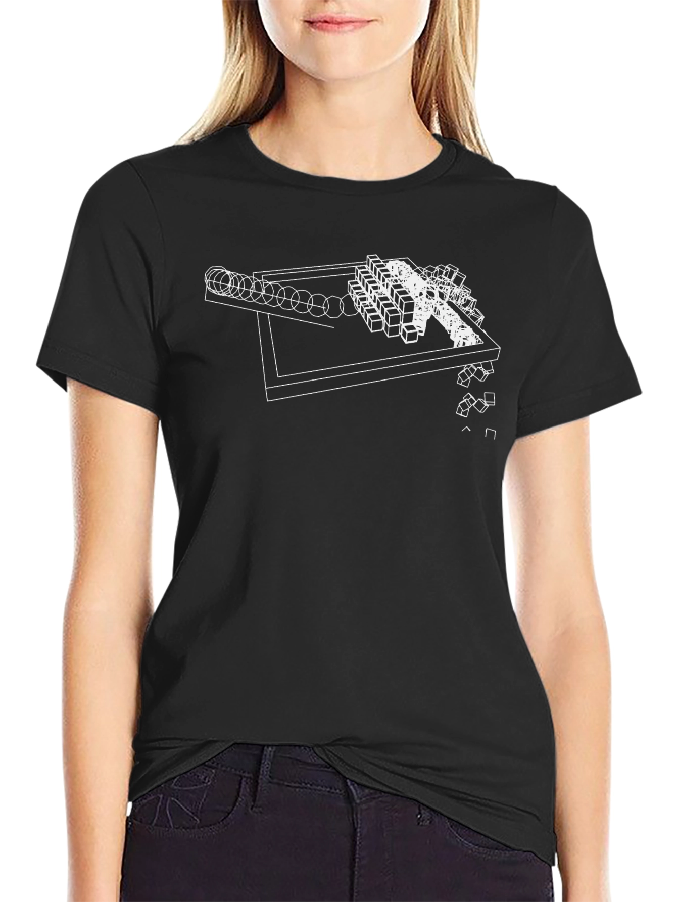 Geometric Design Black Graphic Tee