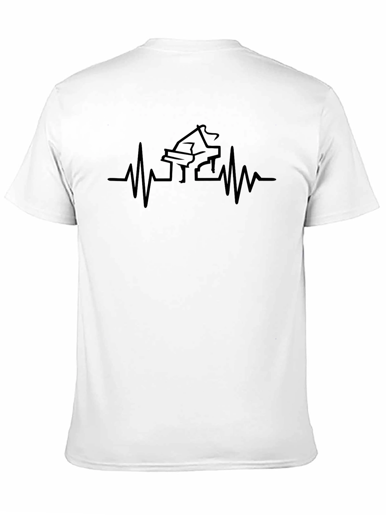 Piano Heartbeat T-Shirt - Musical Pulse Tee