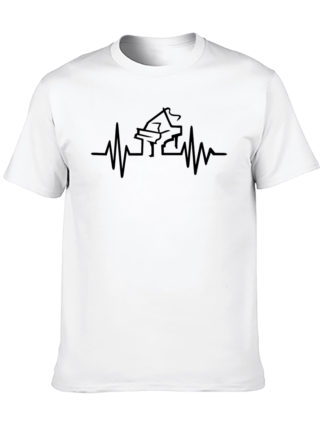 Piano Heartbeat T-Shirt - Musical Pulse Tee