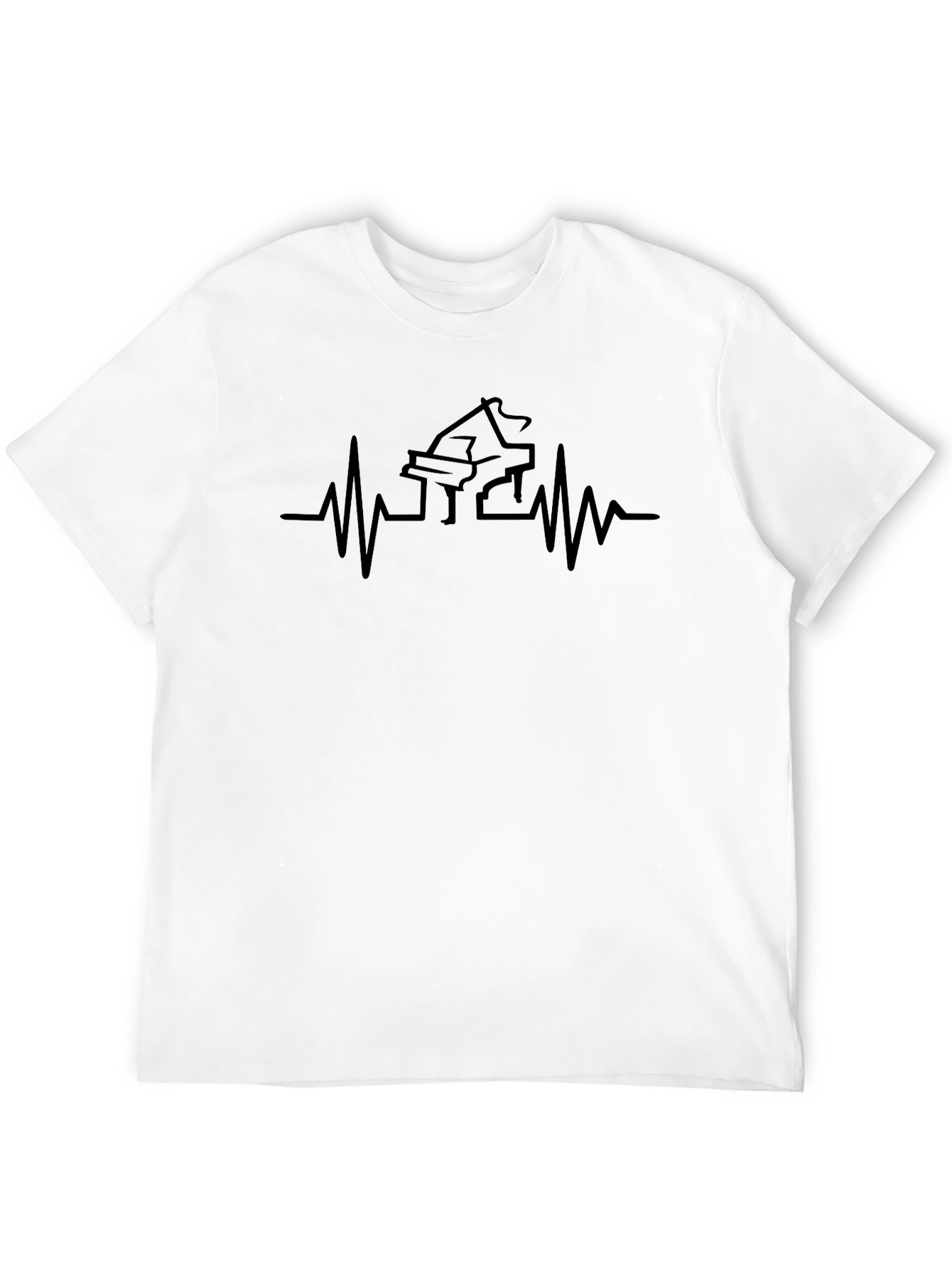 Piano Heartbeat T-Shirt - Musical Pulse Tee