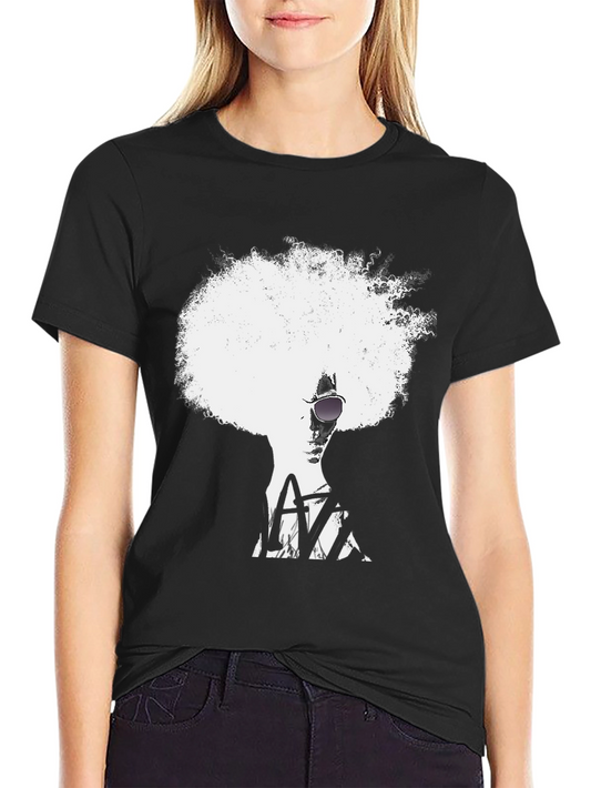 Afro Silhouette Graphic Tee - Cool & Stylish Black T-Shirt