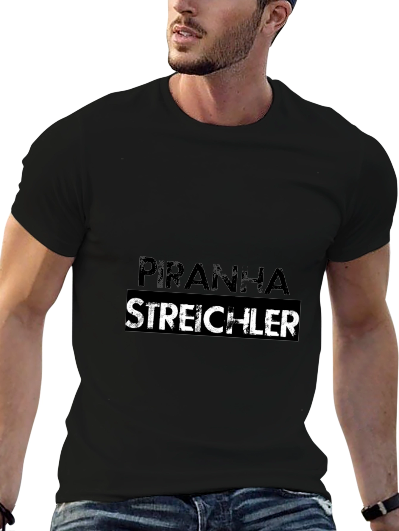 Piranha Streichler Black Graphic T-Shirt