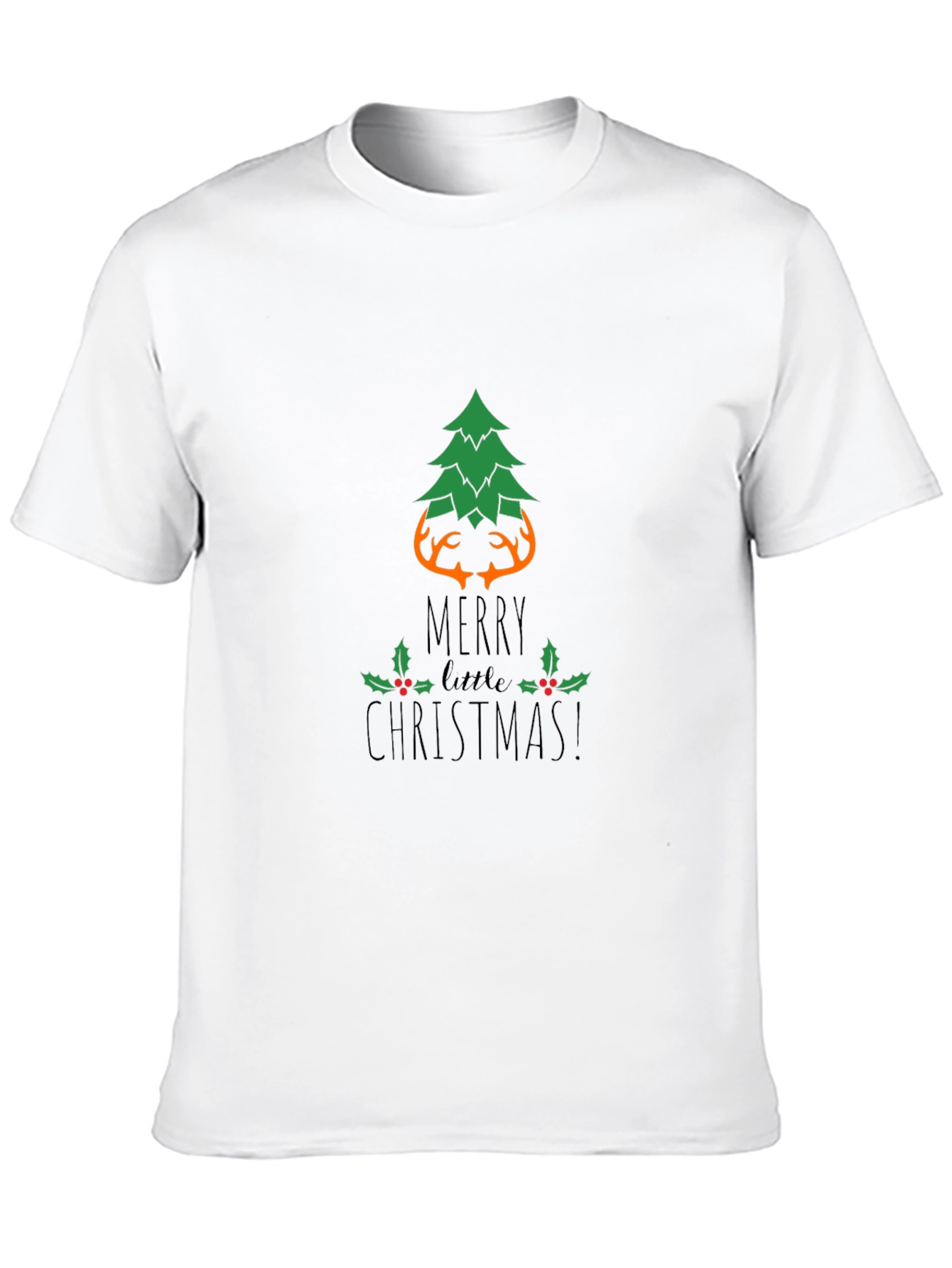 Festive Christmas Tree Antler Graphic Tee