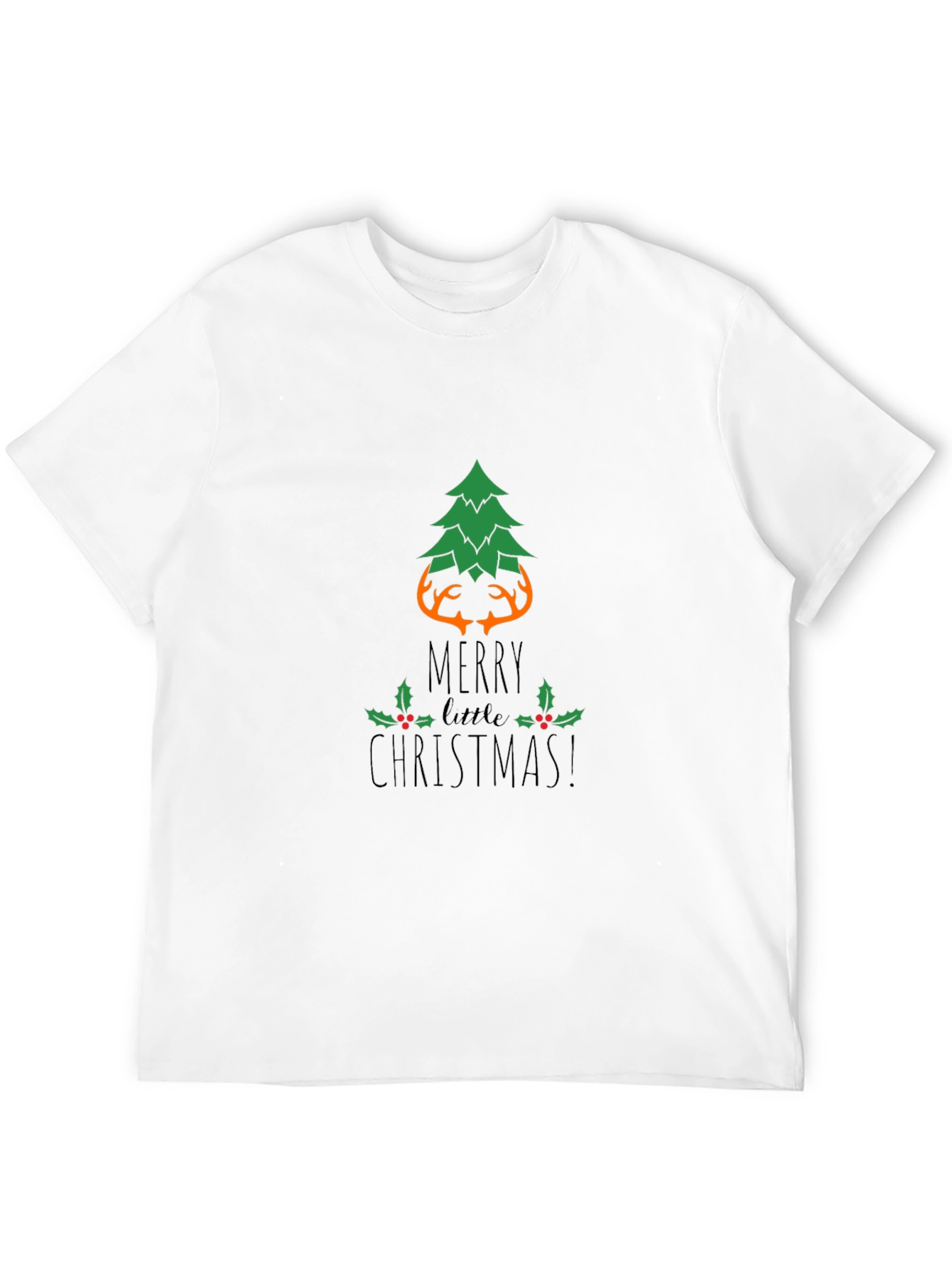 Festive Christmas Tree Antler Graphic Tee