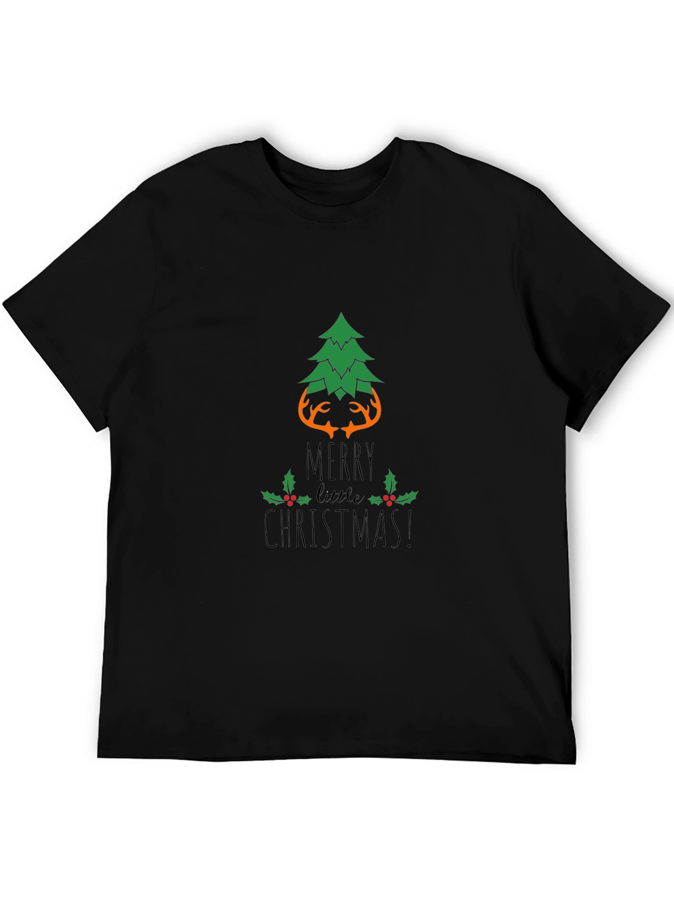 Festive Christmas Tree Antler Graphic Tee