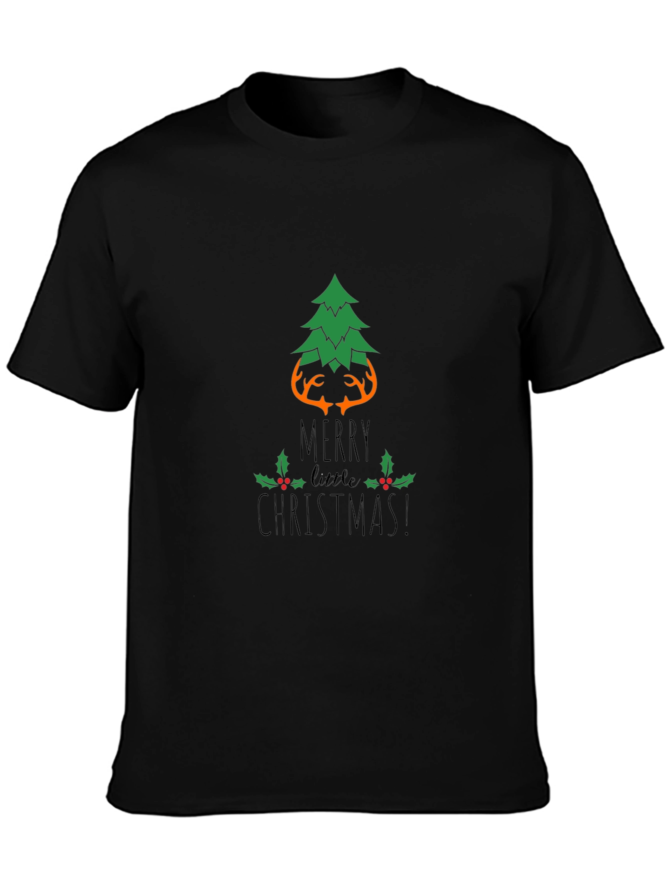 Festive Christmas Tree Antler Graphic Tee