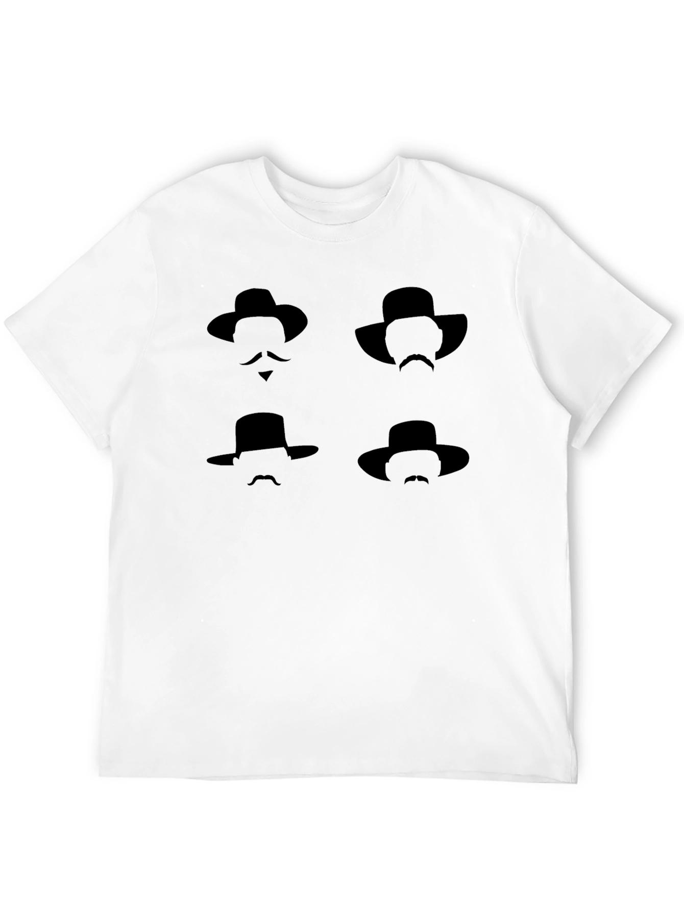 Silhouette Hat & Mustache Graphic Tee