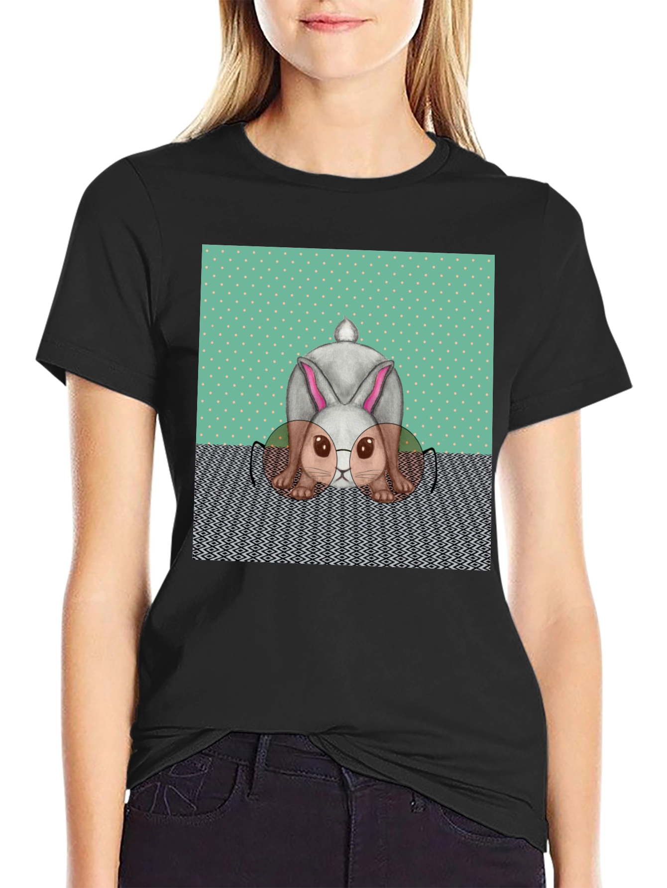 Funny Bunny T-Shirt - Reading Rabbit Design