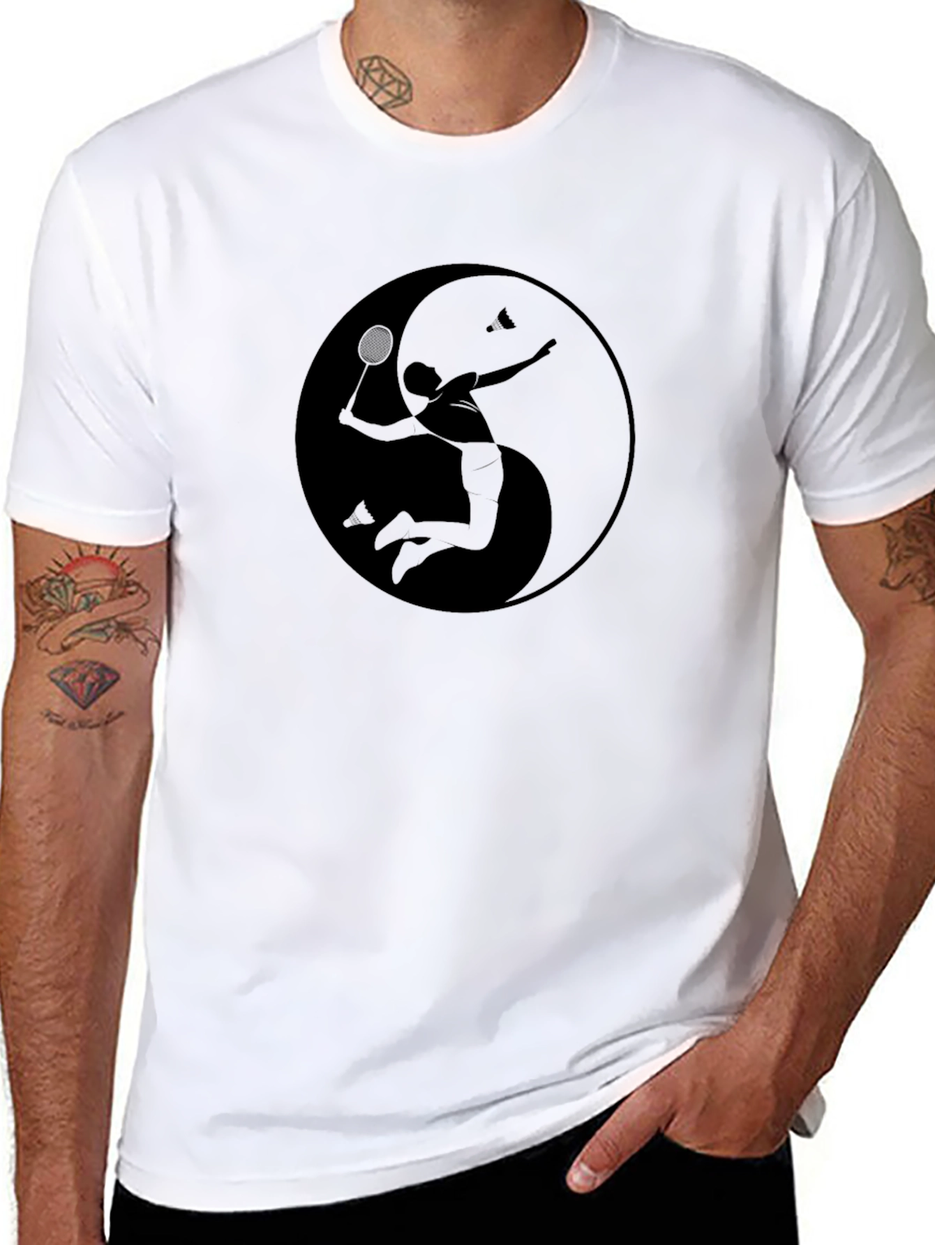 Yin Yang Badminton Graphic Tee