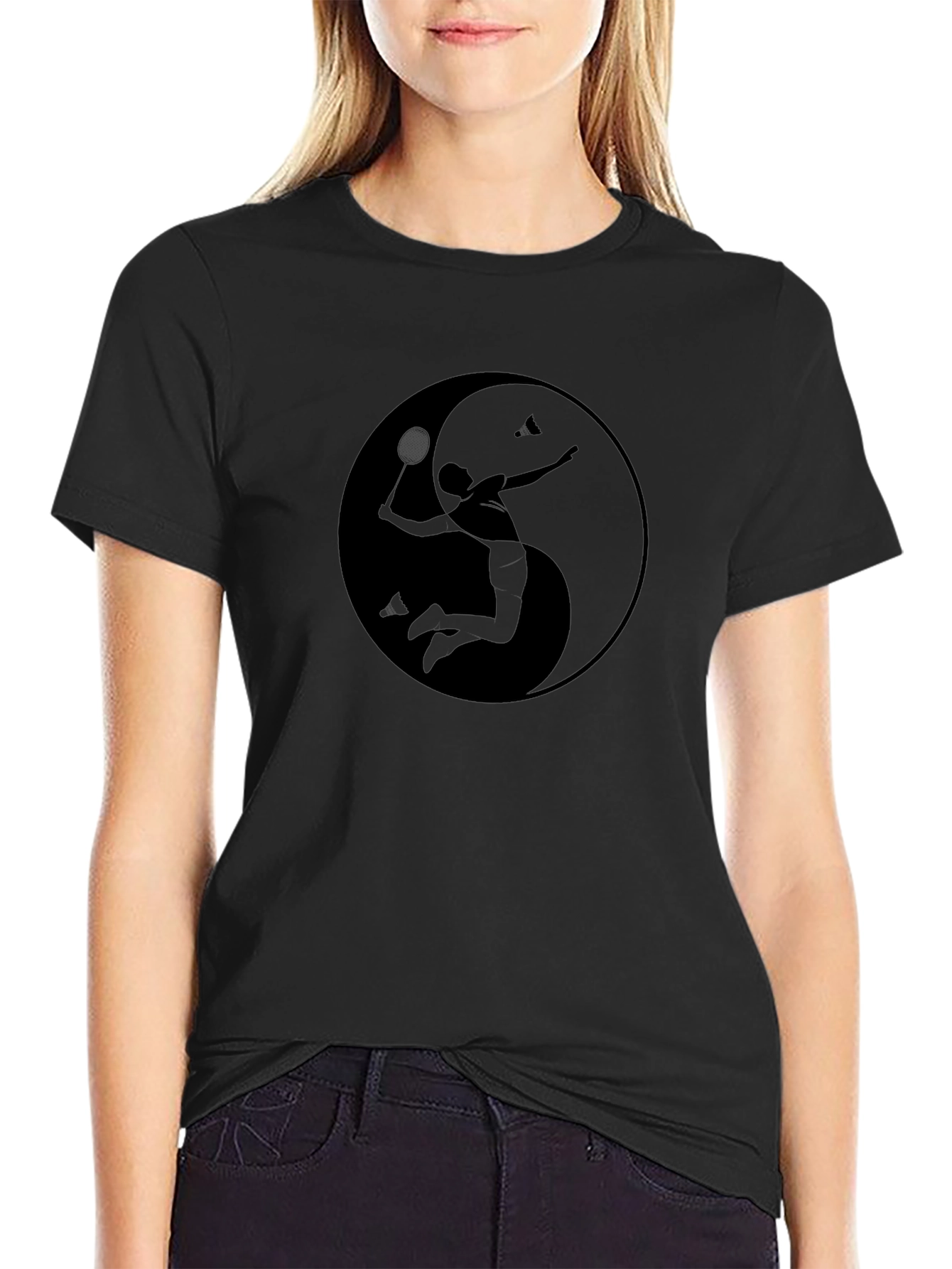 Yin Yang Badminton Graphic Tee