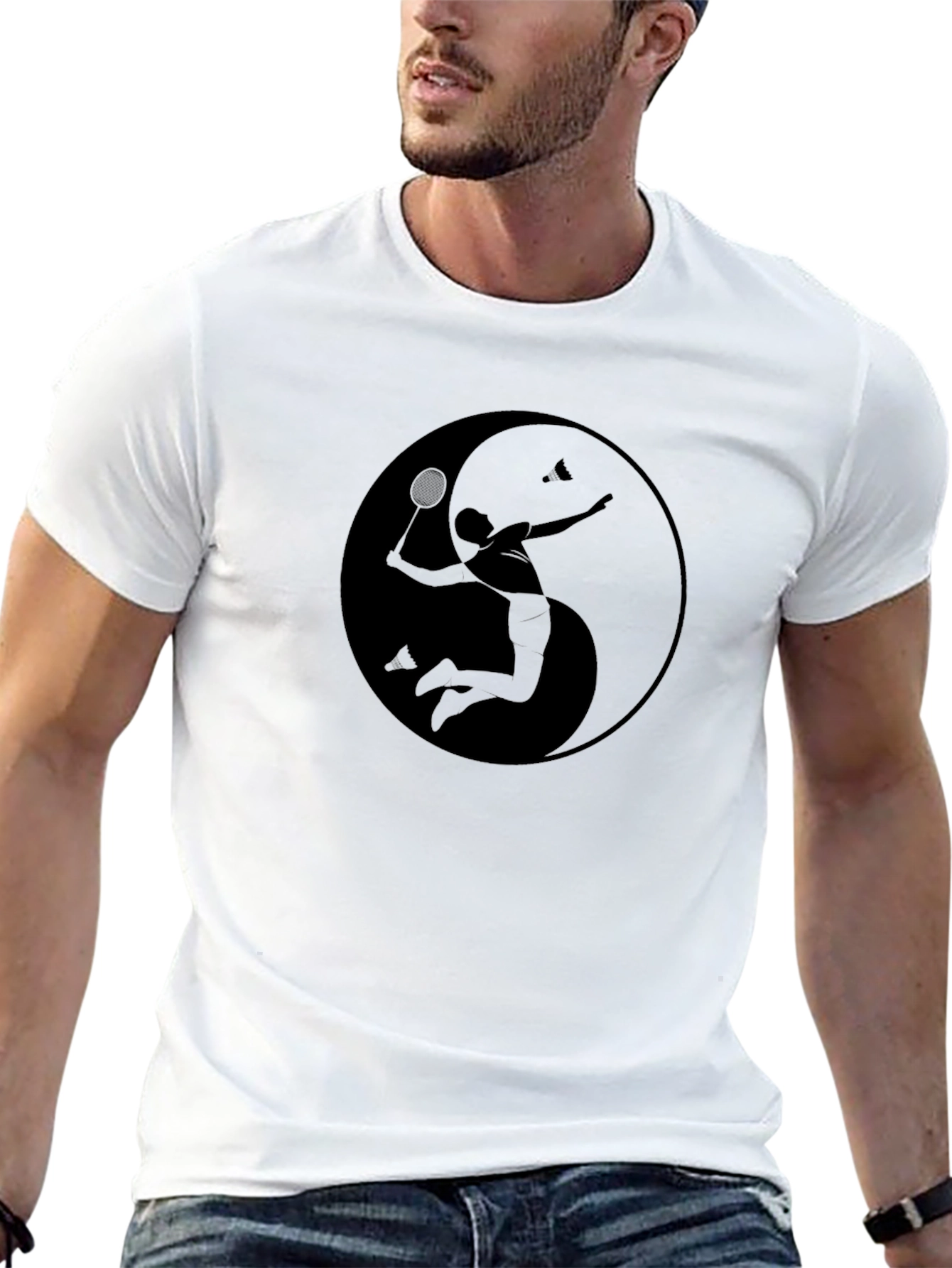 Yin Yang Badminton Graphic Tee