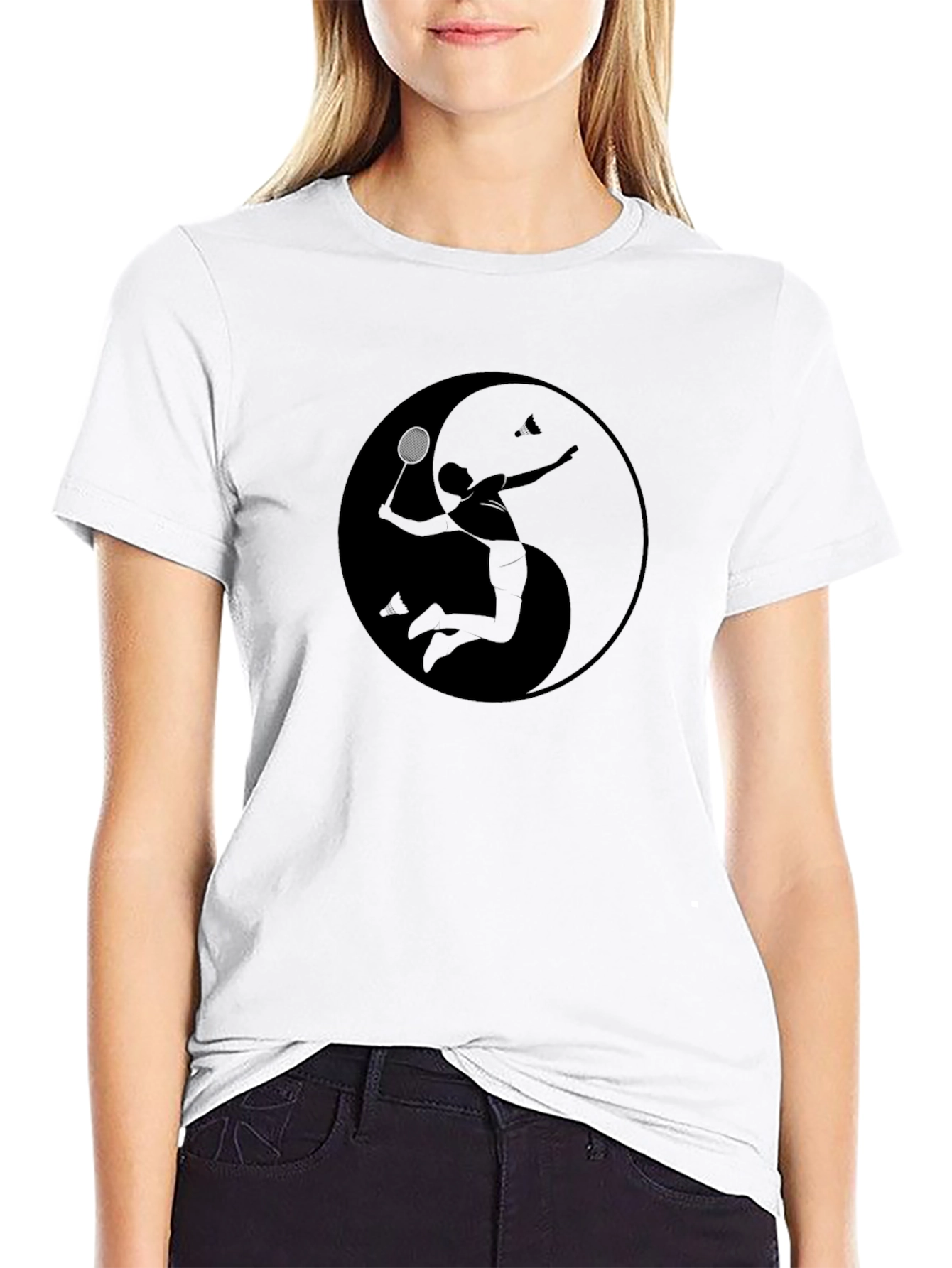 Yin Yang Badminton Graphic Tee