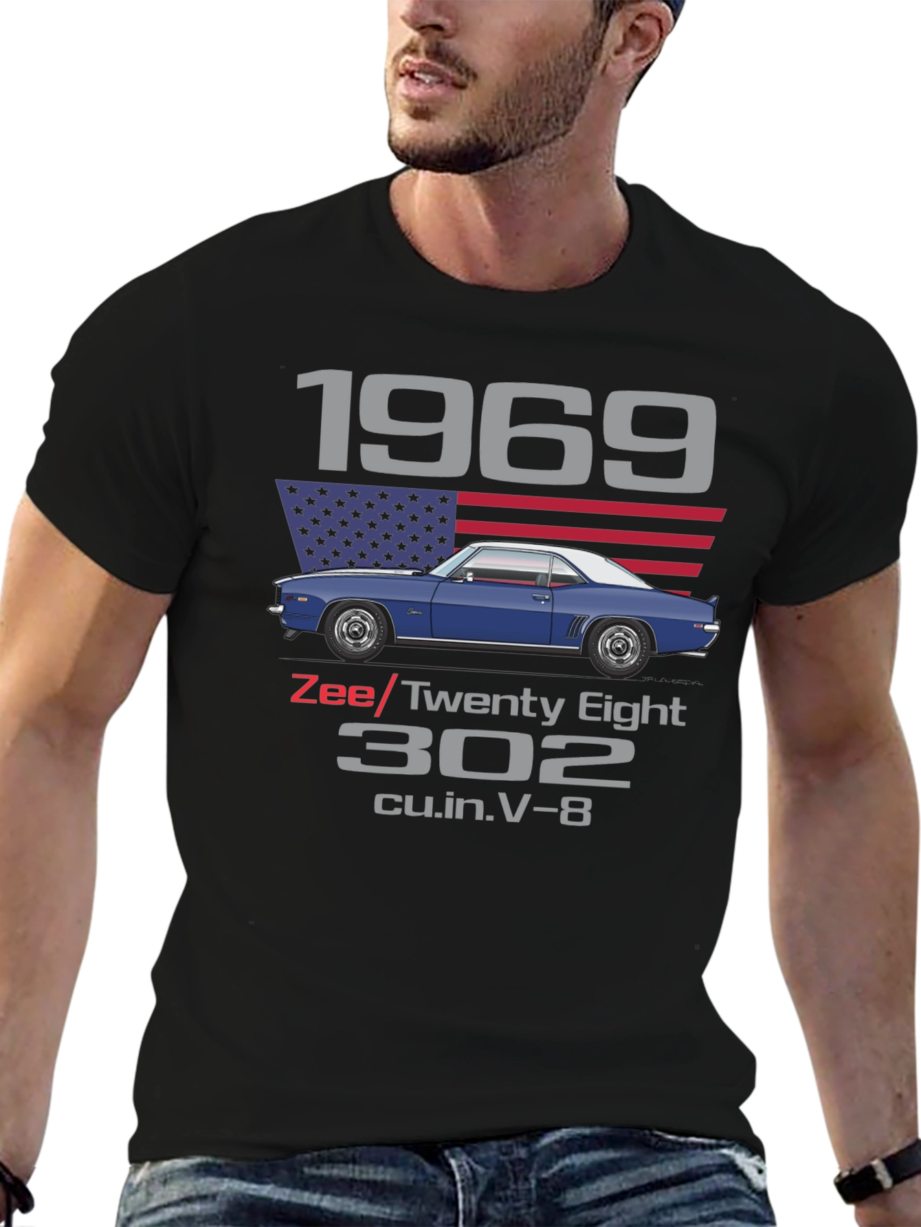 1969 Z/28 Camaro T-Shirt 302 cu.in. V-8
