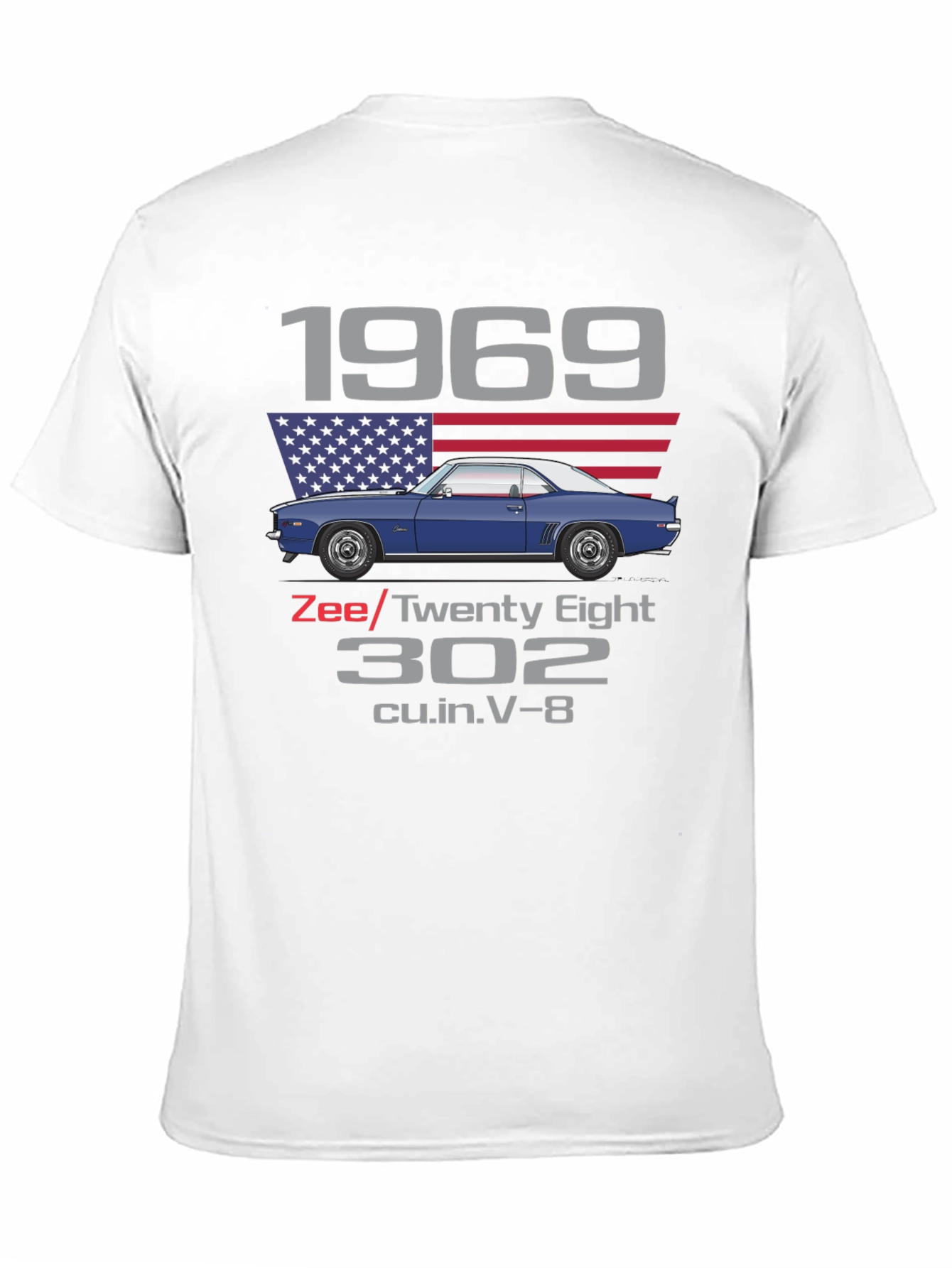 1969 Z/28 Camaro T-Shirt 302 cu.in. V-8