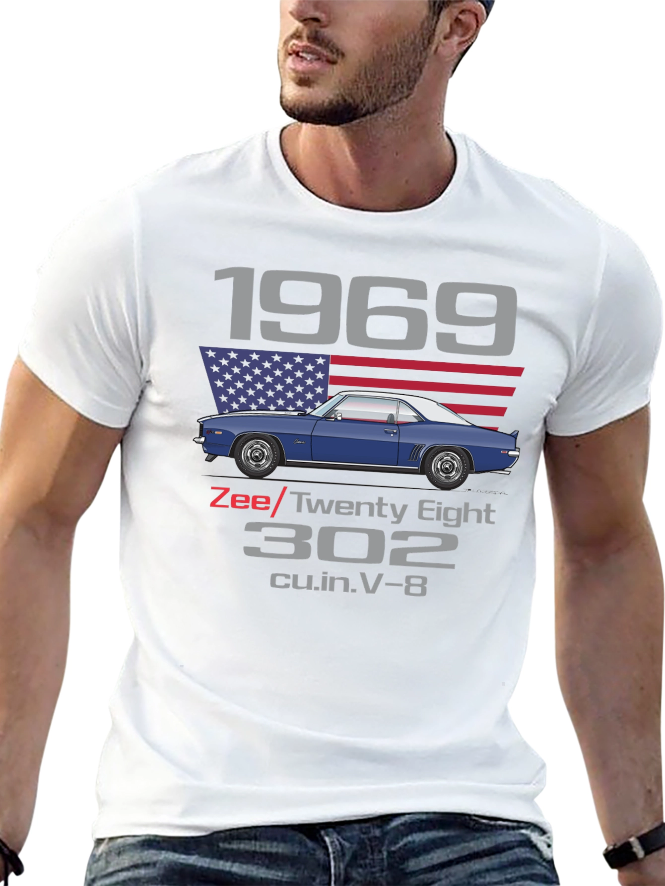 1969 Z/28 Camaro T-Shirt 302 cu.in. V-8