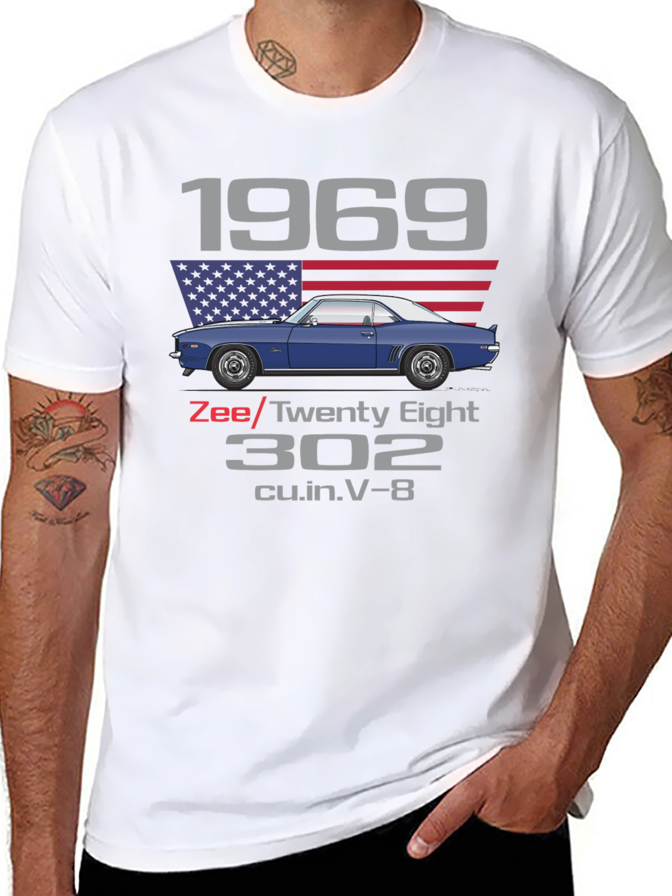 1969 Z/28 Camaro T-Shirt 302 cu.in. V-8