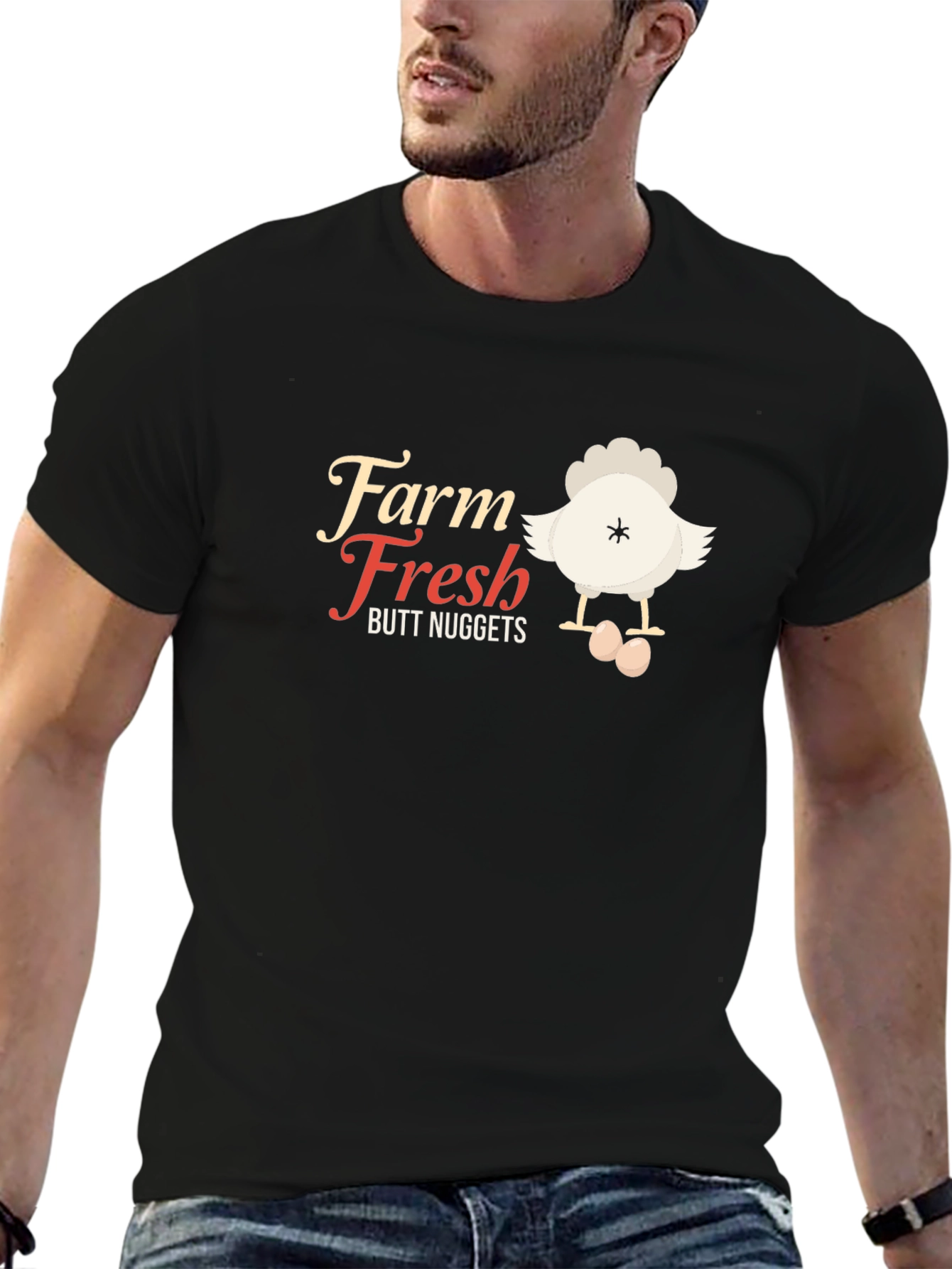 Farm Fresh Butt Nuggets Funny Chicken T-Shirt