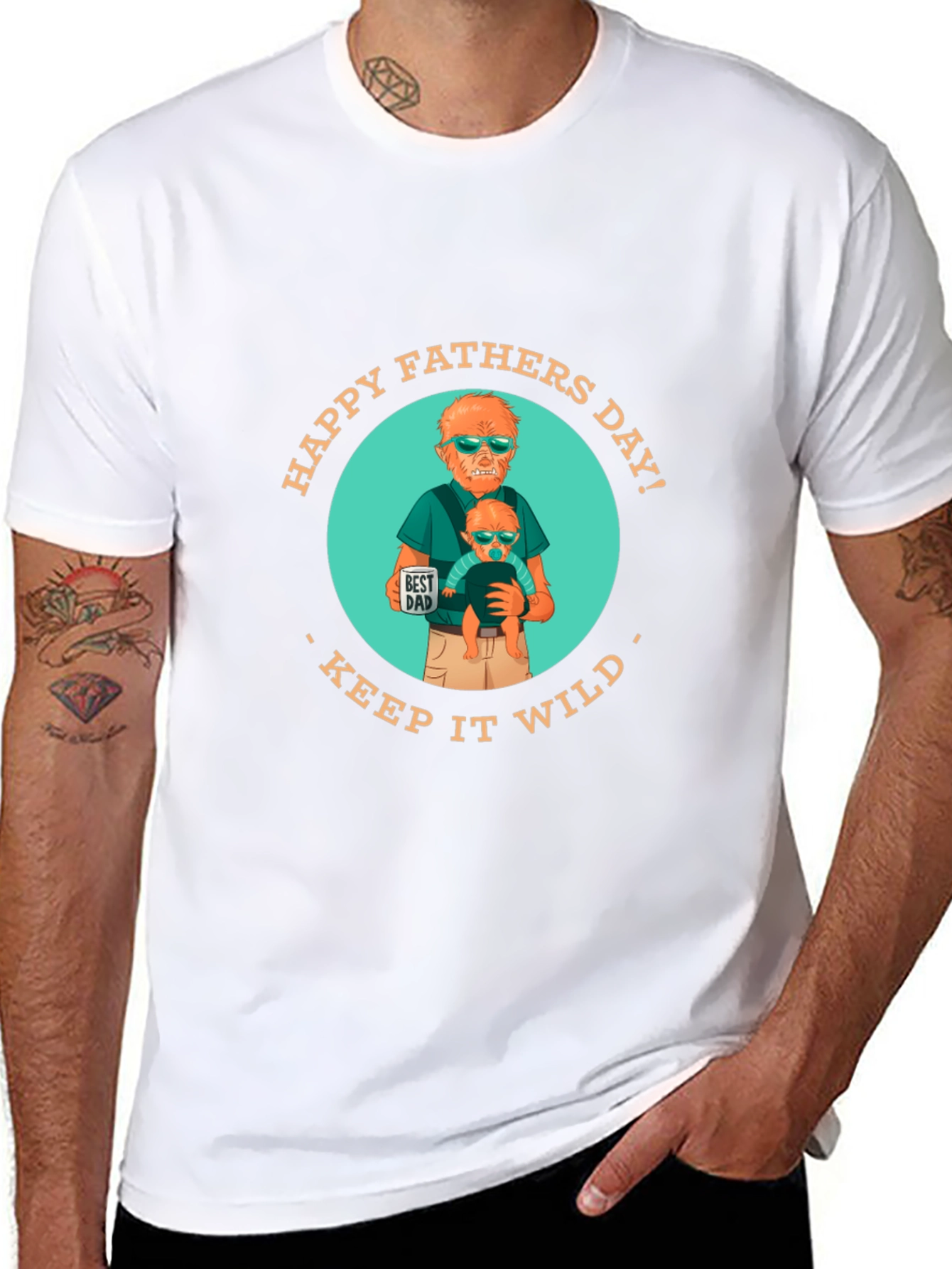 Happy Fathers Day Keep it Wild Graphic T-Shirt