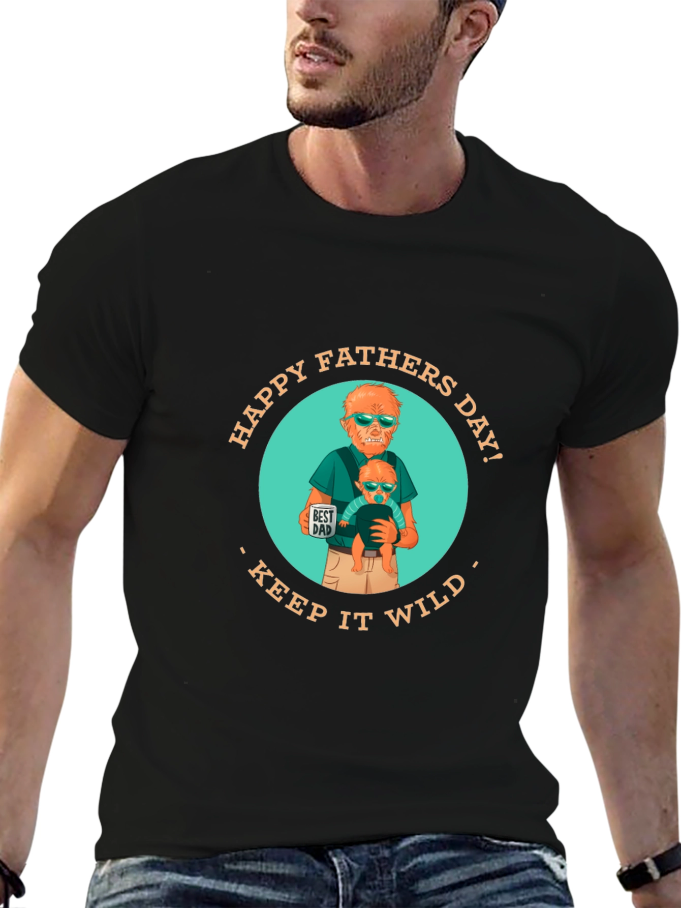 Happy Fathers Day Keep it Wild Graphic T-Shirt