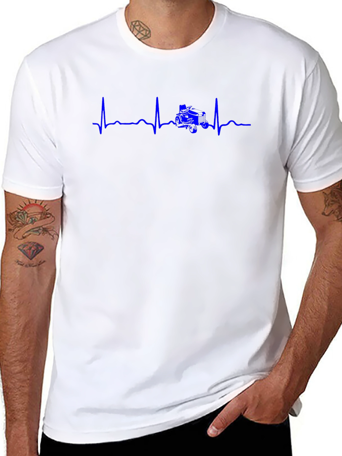 Diver Heartbeat T-Shirt - Black Cotton Crew Neck