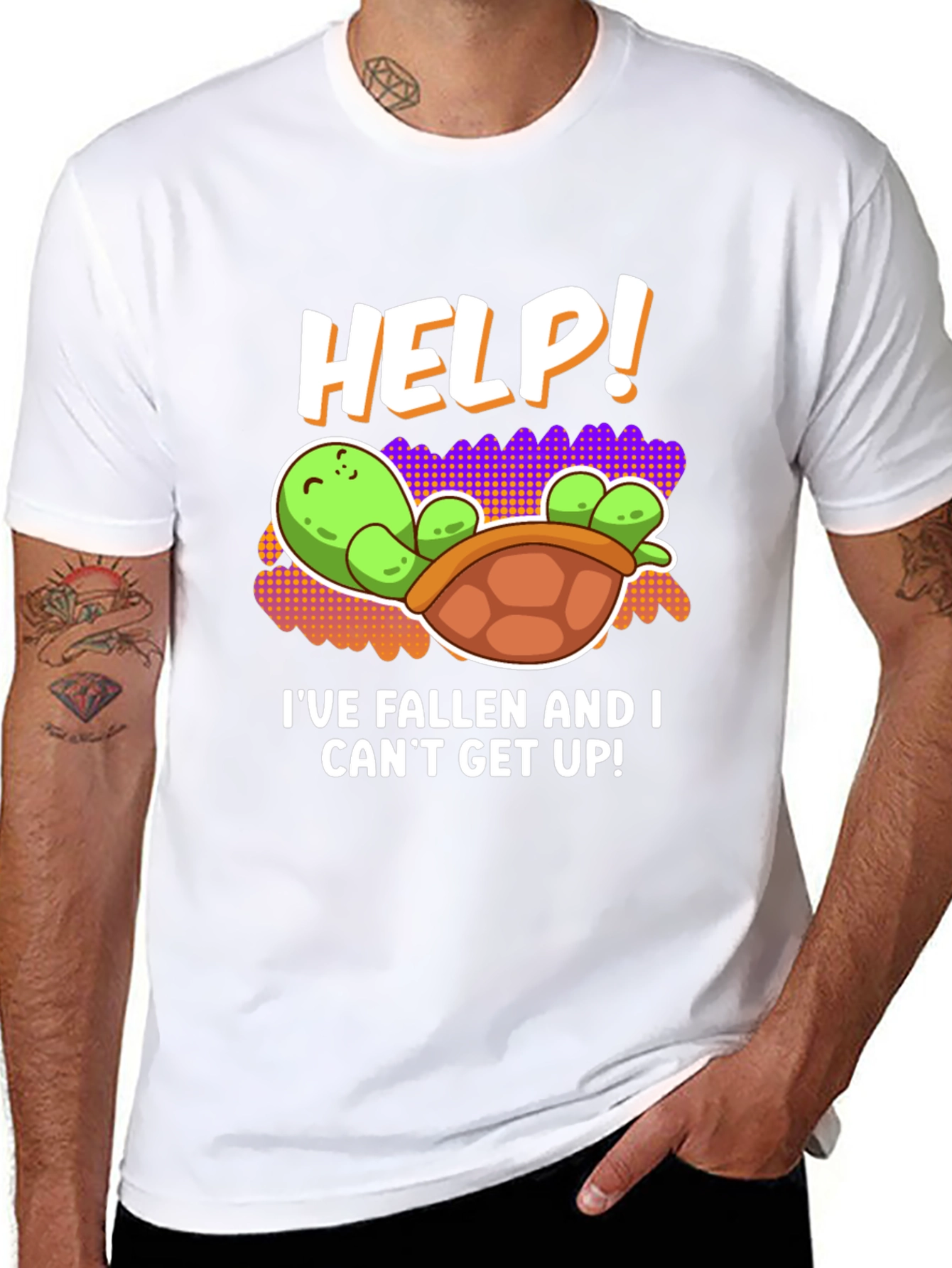 Help! Turtle Tee - Ive Fallen Humor T-Shirt