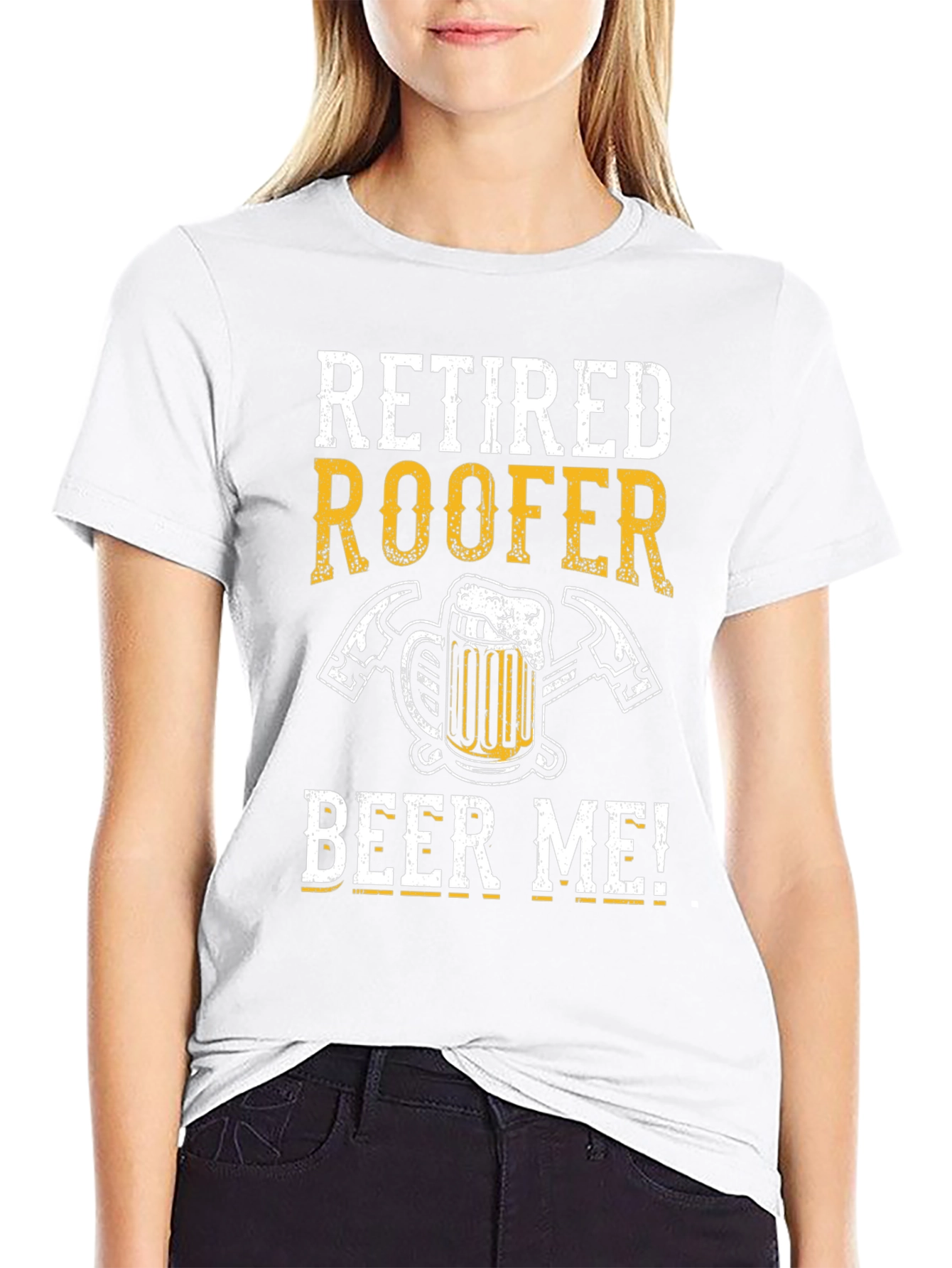 Retired Roofer Beer T-Shirt Funny Retirement Gift