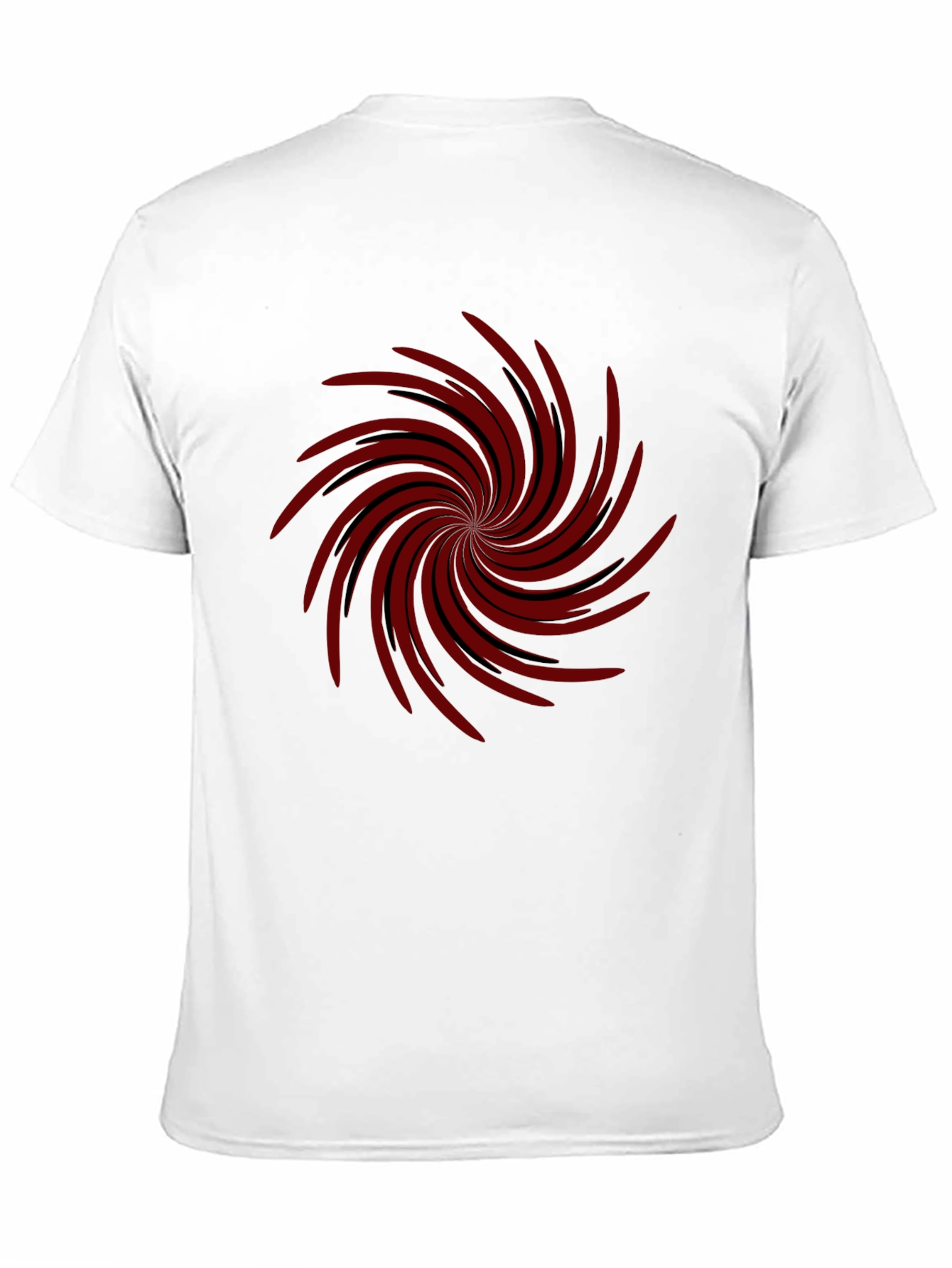 Mens Black T-shirt with Red Spiral Design