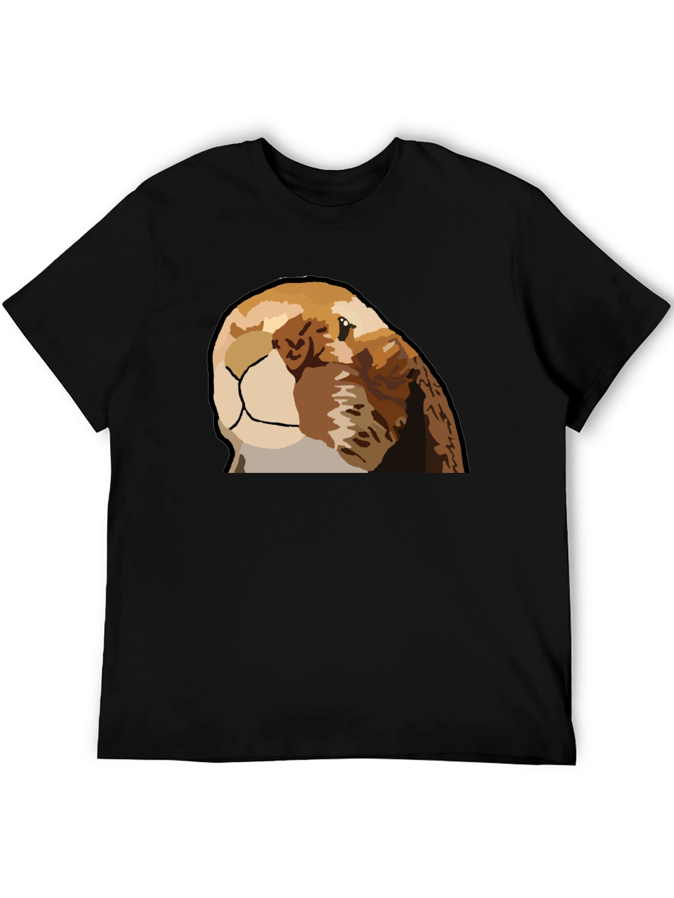 Otter Graphic Tee - Black Casual T-Shirt