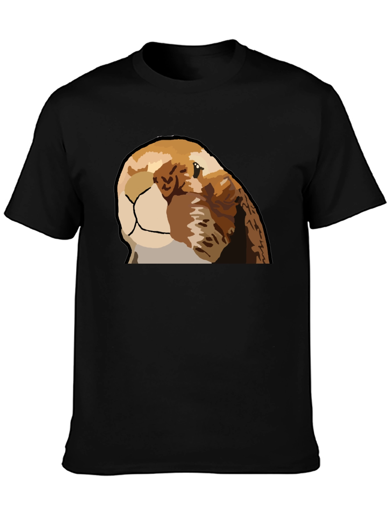 Otter Graphic Tee - Black Casual T-Shirt