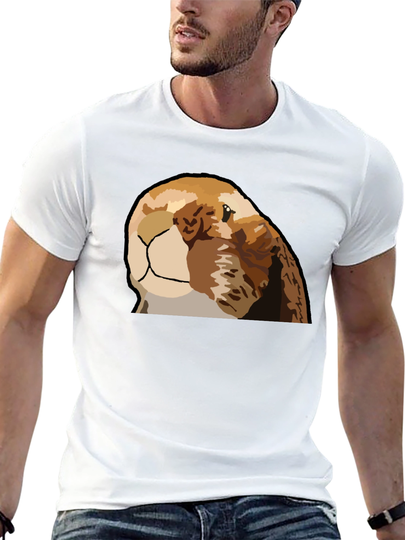 Otter Graphic Tee - Black Casual T-Shirt