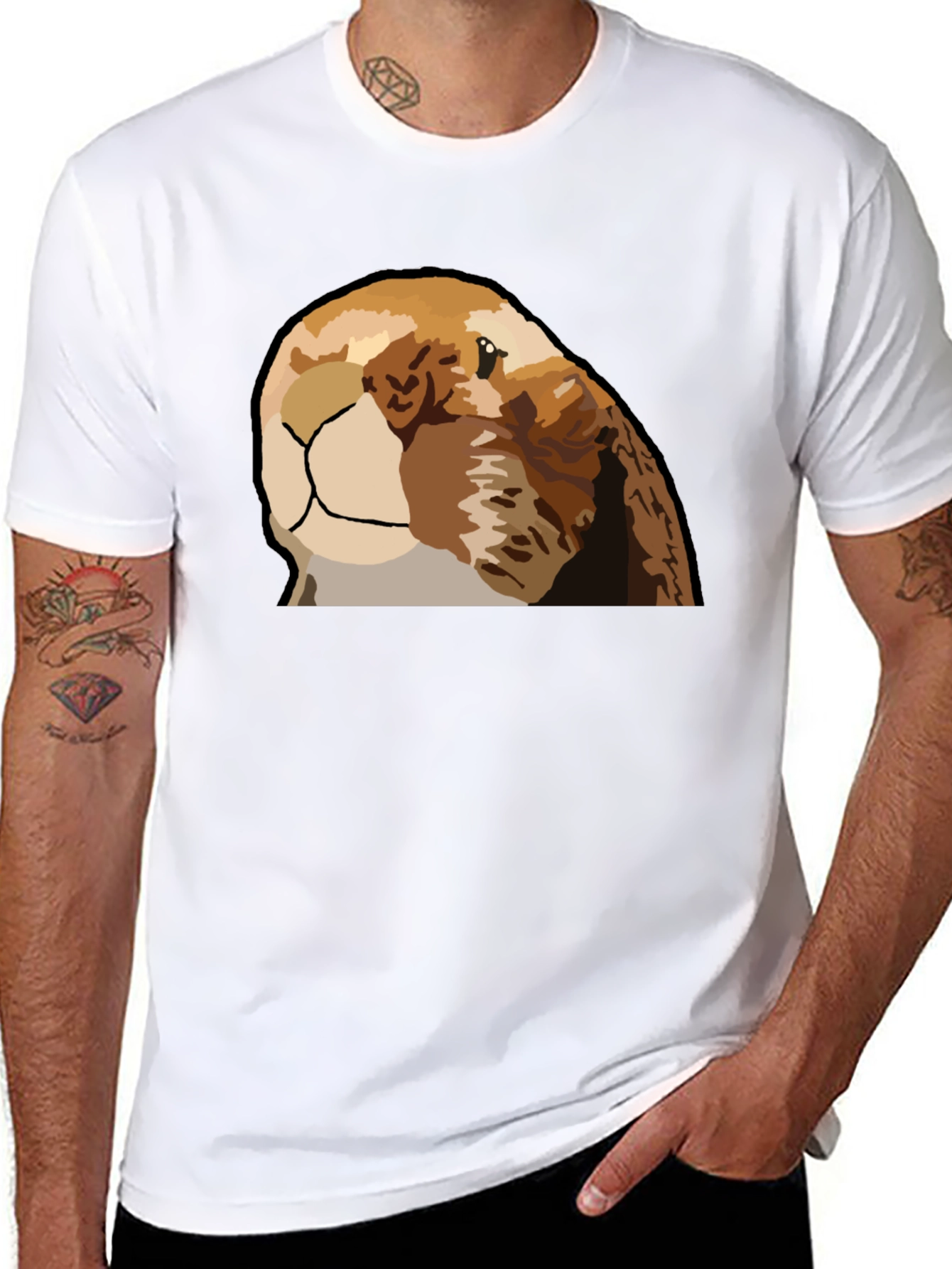 Otter Graphic Tee - Black Casual T-Shirt
