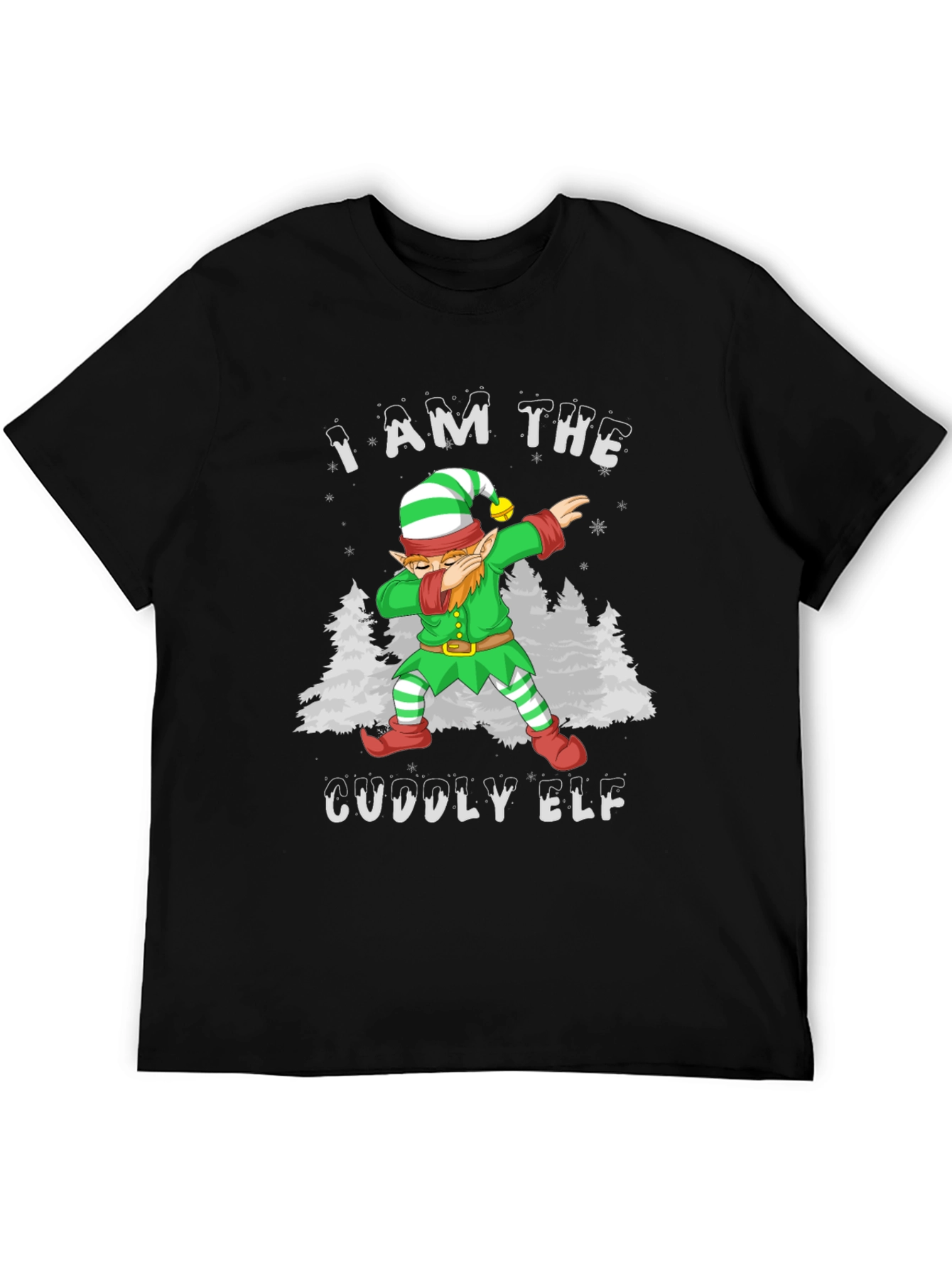 Cuddly Elf Christmas T-Shirt - Holiday Dab Design