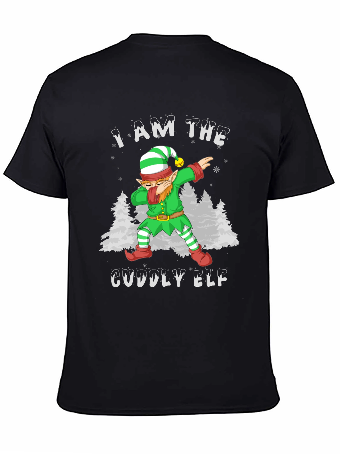 Cuddly Elf Christmas T-Shirt - Holiday Dab Design