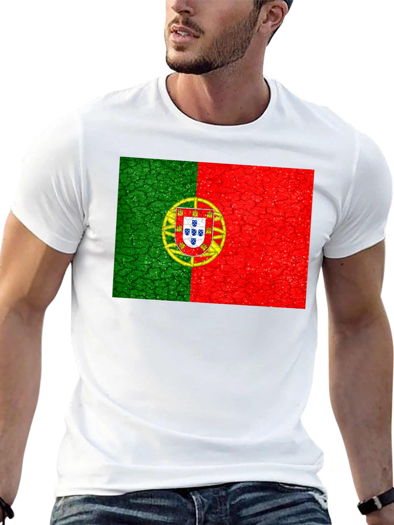 Portugal Flag Graphic T-Shirt - Black Tee