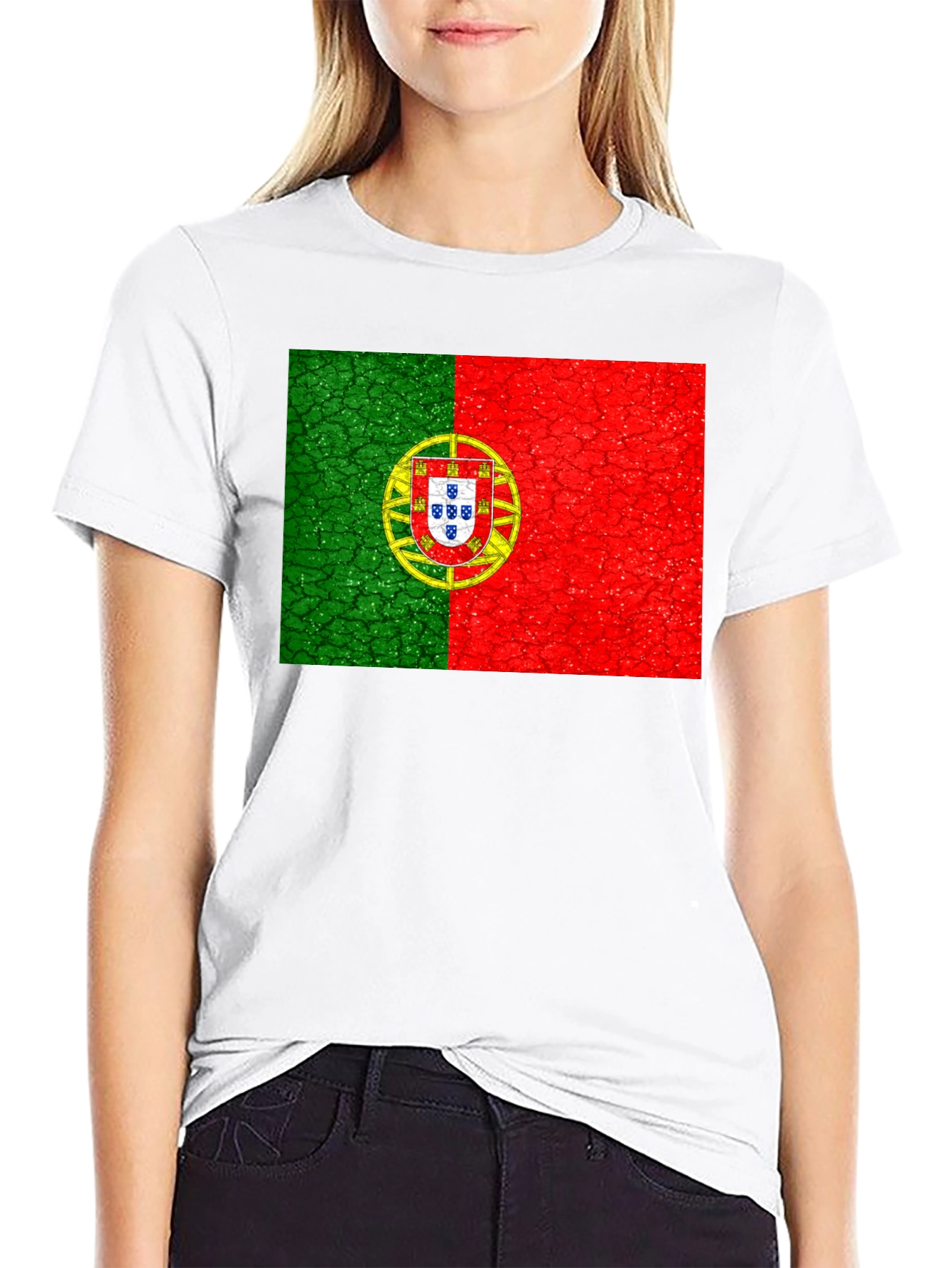 Portugal Flag Graphic T-Shirt - Black Tee