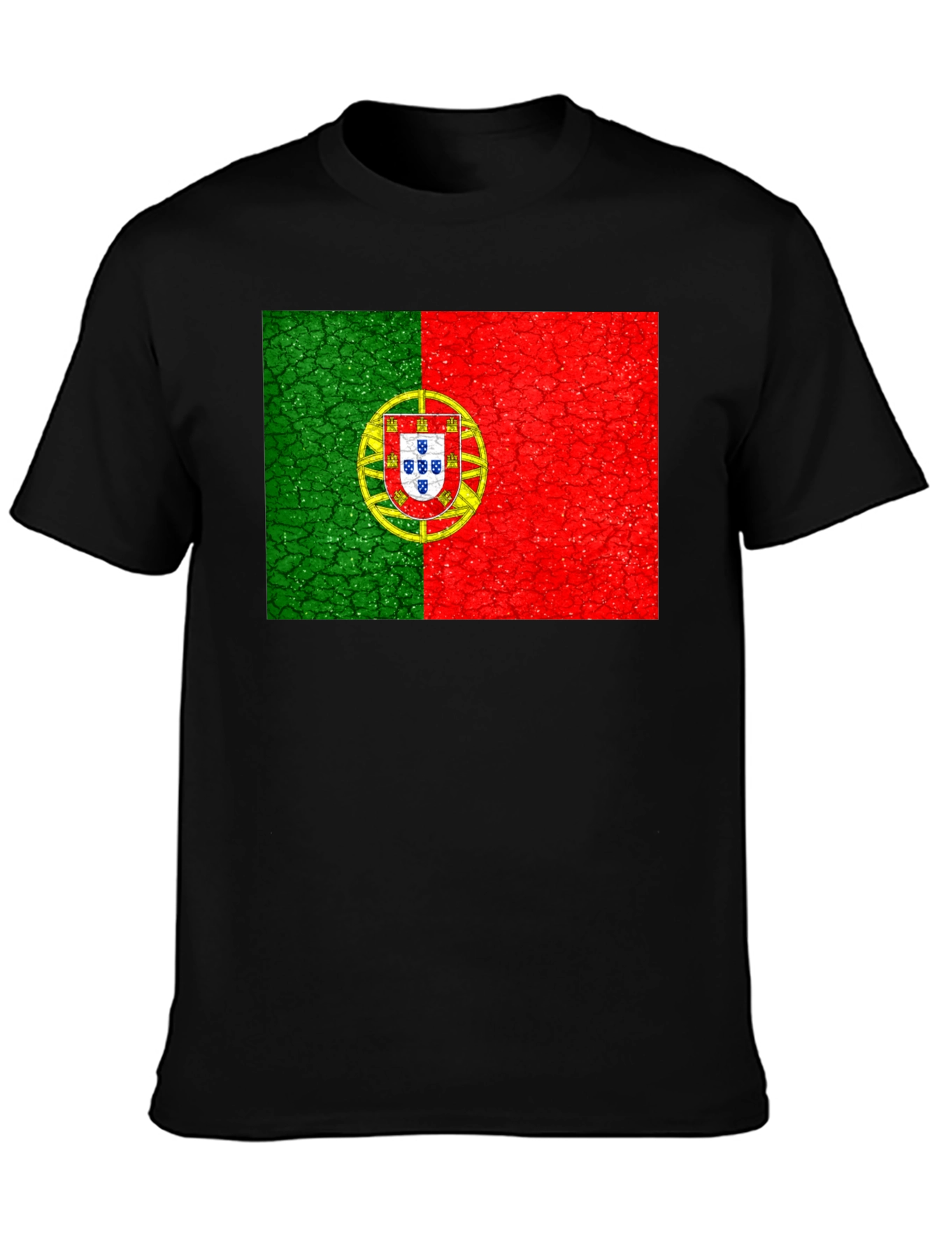 Portugal Flag Graphic T-Shirt - Black Tee