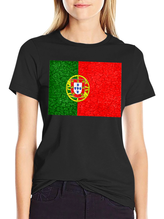 Portugal Flag Graphic T-Shirt - Black Tee