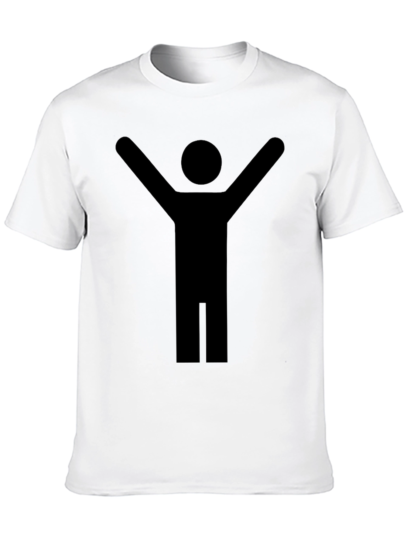 Stick Figure Celebration Black T-Shirt
