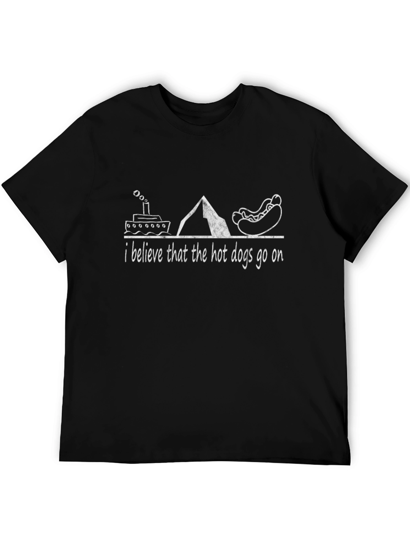 Titanic Hot Dog Graphic T-Shirt Funny Novelty Tee