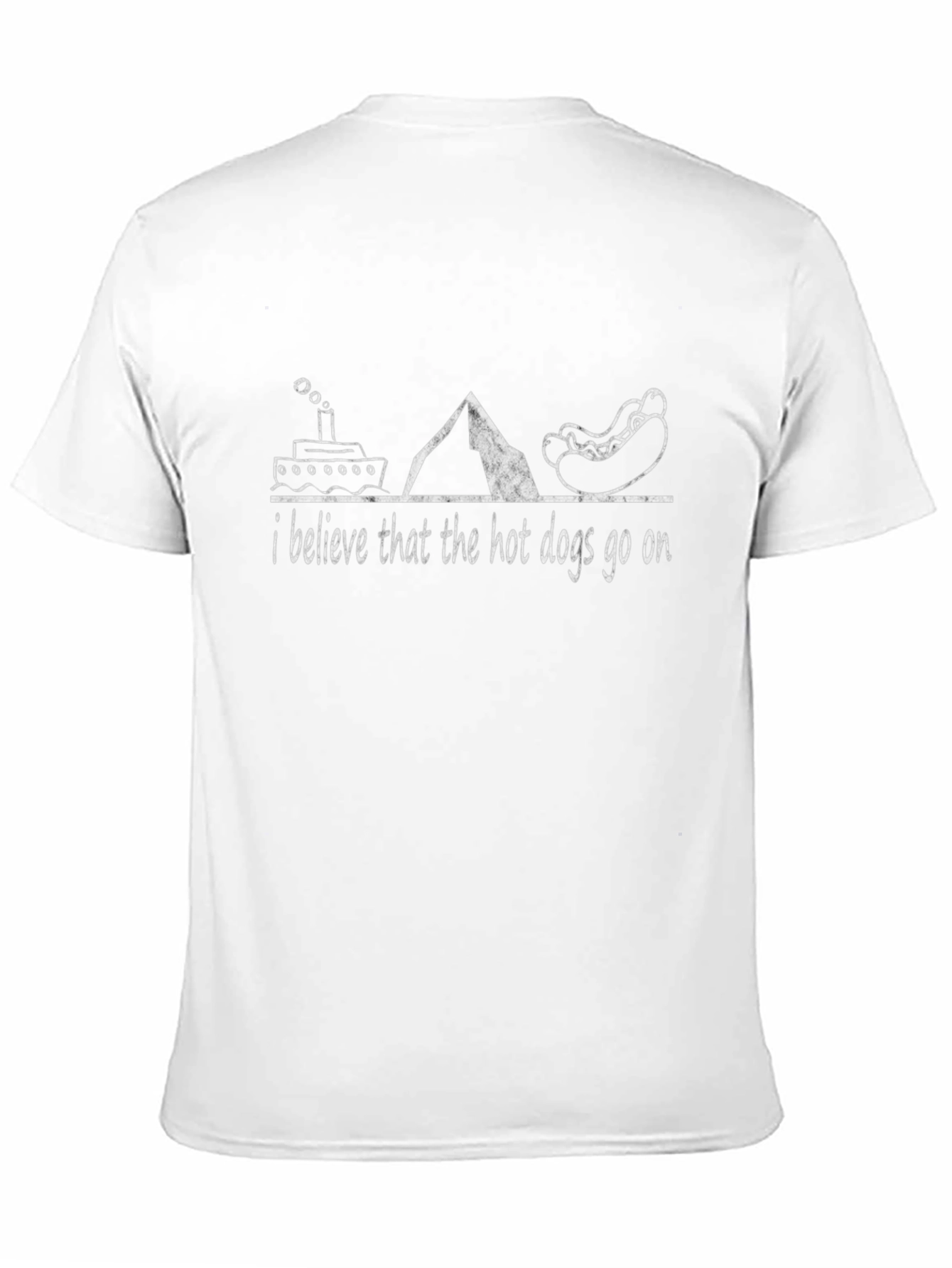 Titanic Hot Dog Graphic T-Shirt Funny Novelty Tee