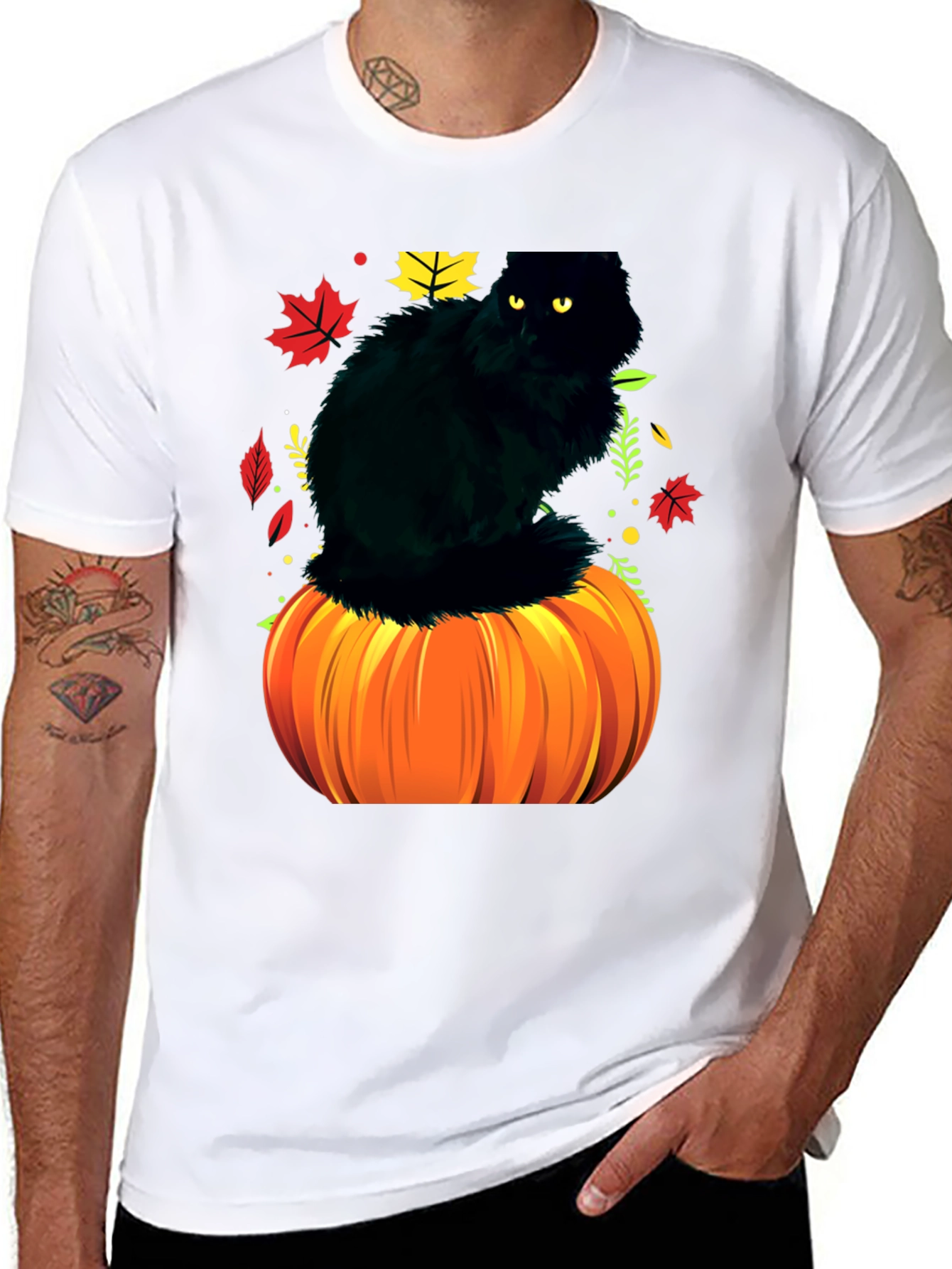 Halloween Cat Pumpkin T-Shirt
