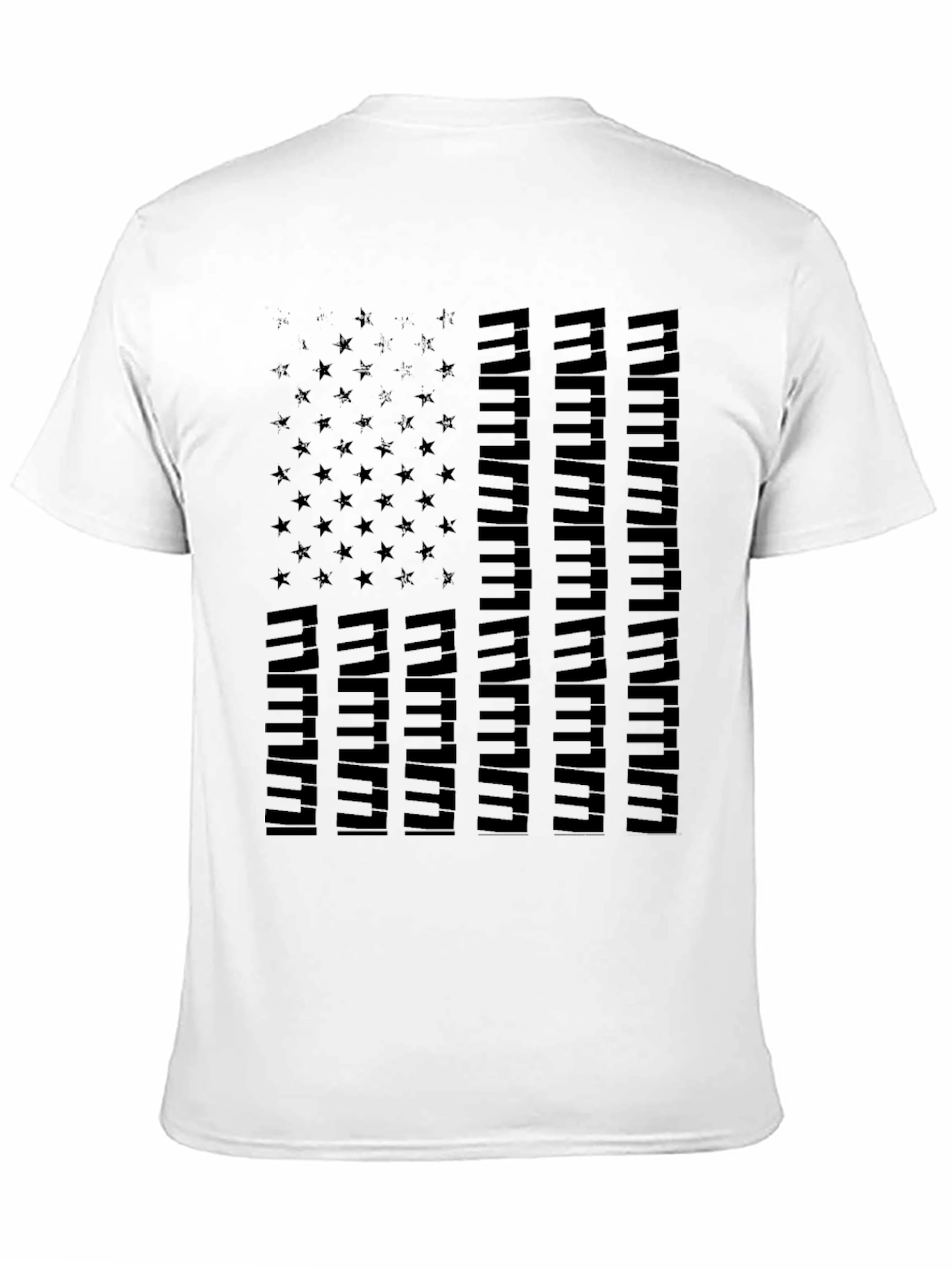 Piano Keys USA Flag Graphic Tee - Black