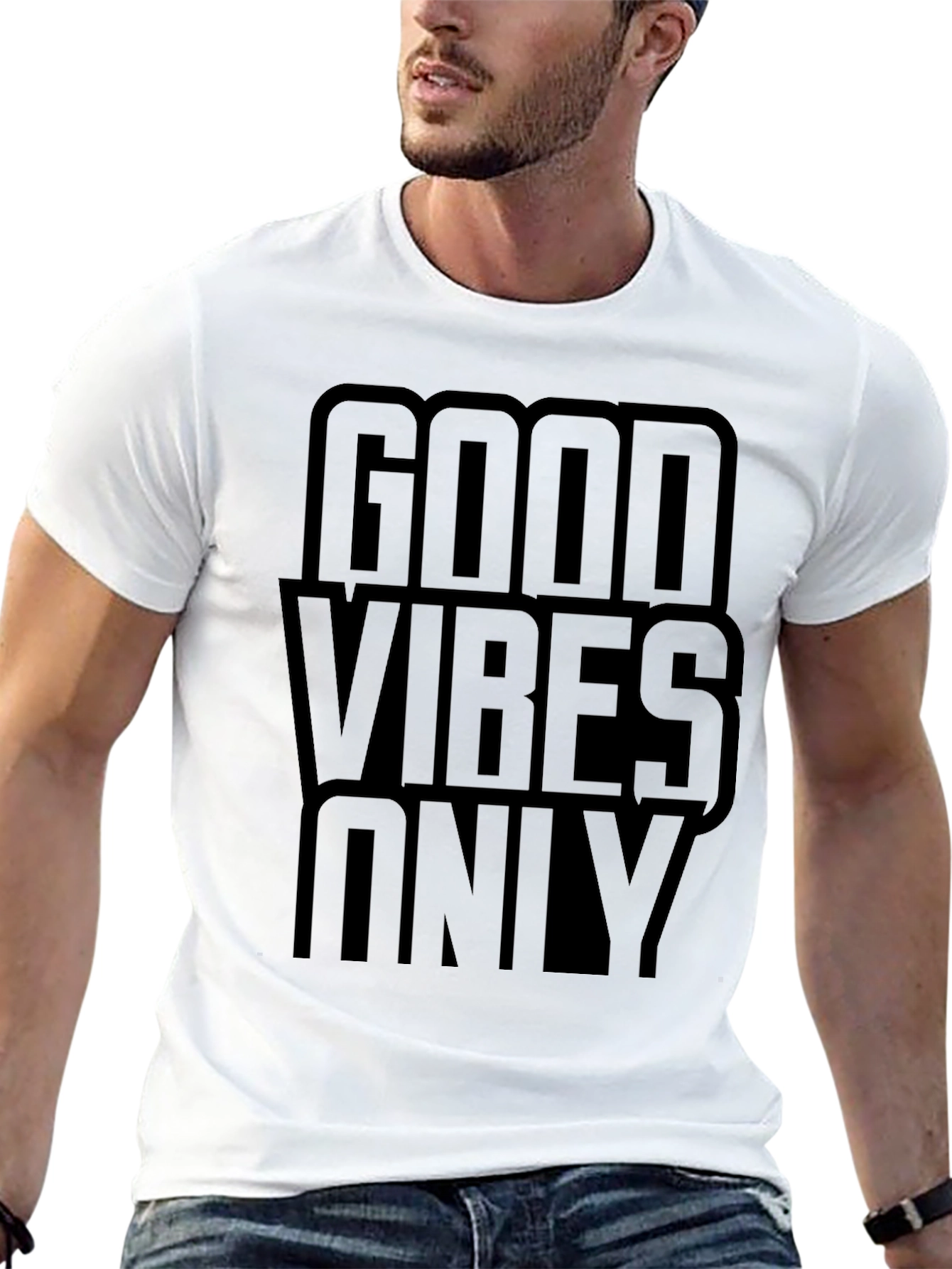 Good Vibes Only Black Graphic T-Shirt