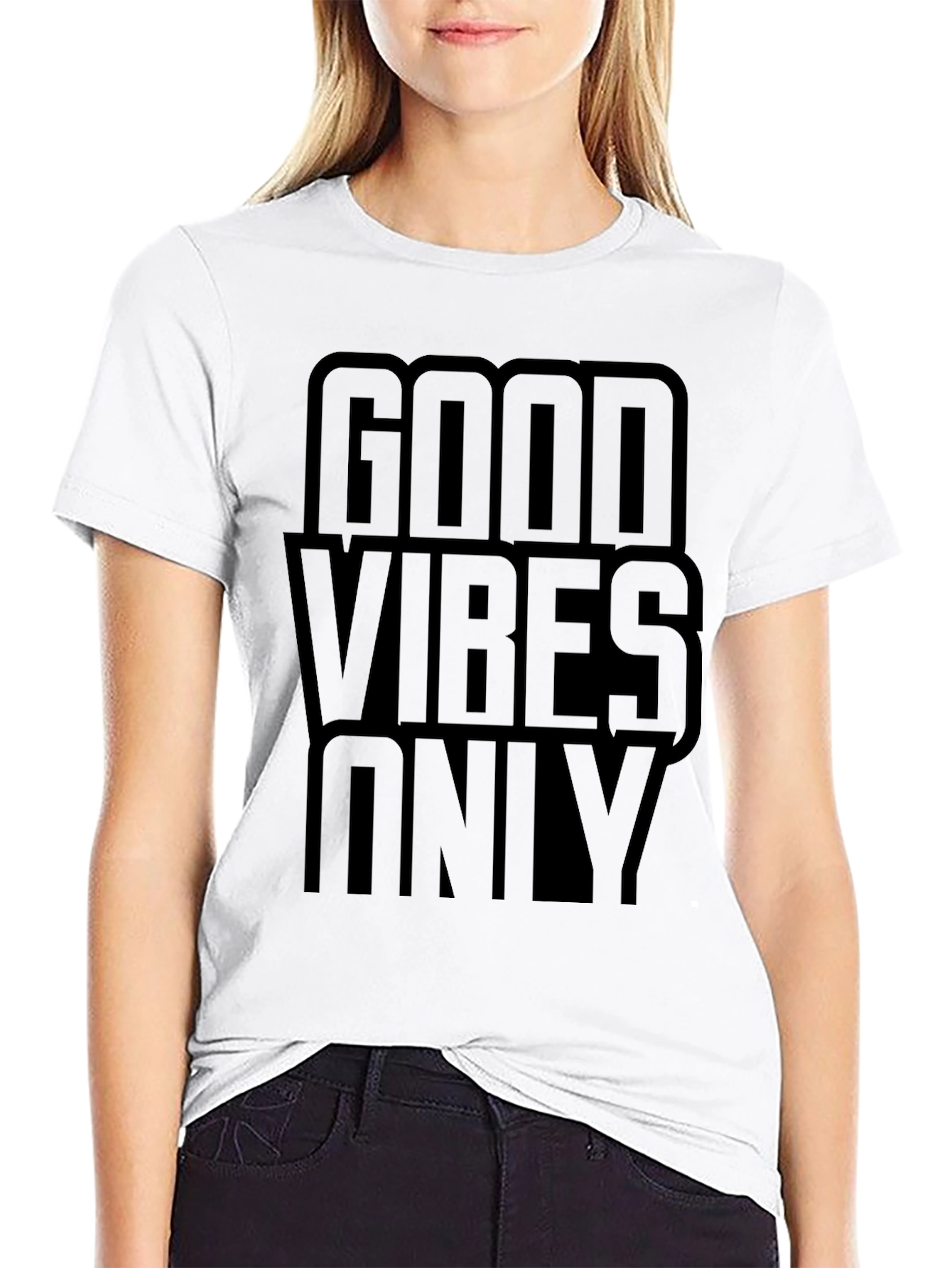 Good Vibes Only Black Graphic T-Shirt