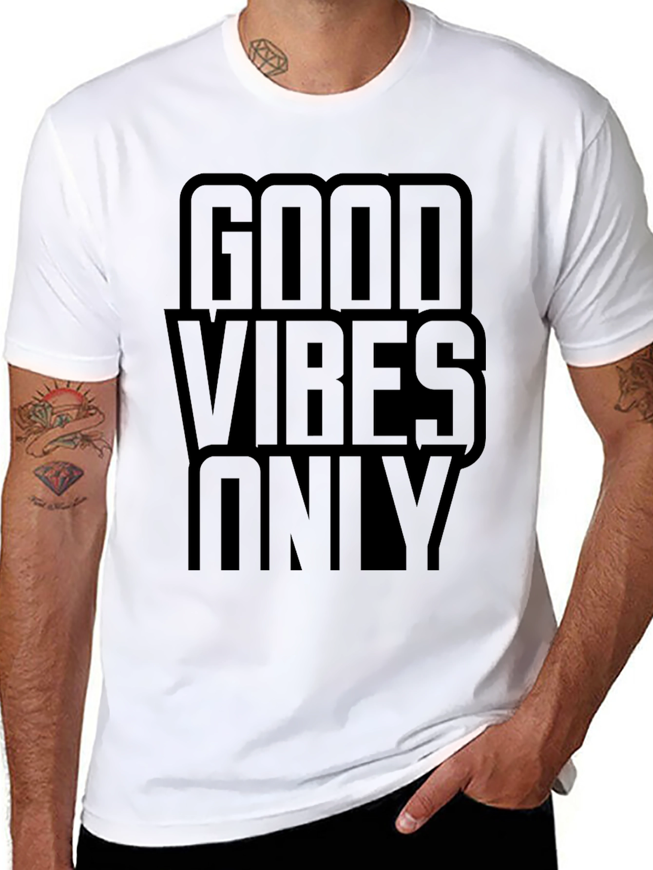 Good Vibes Only Black Graphic T-Shirt
