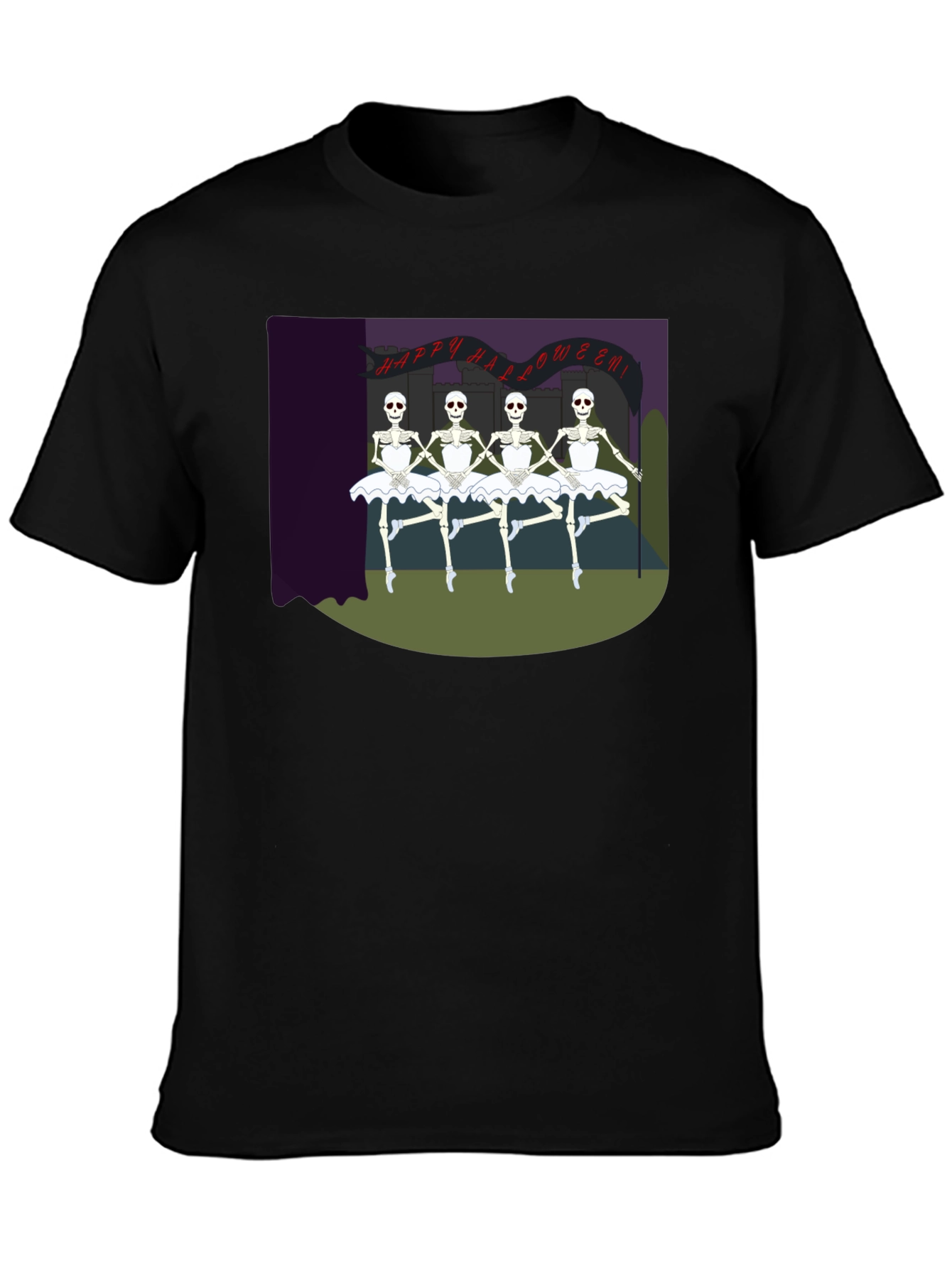 Skeleton Ballerina Halloween T-Shirt