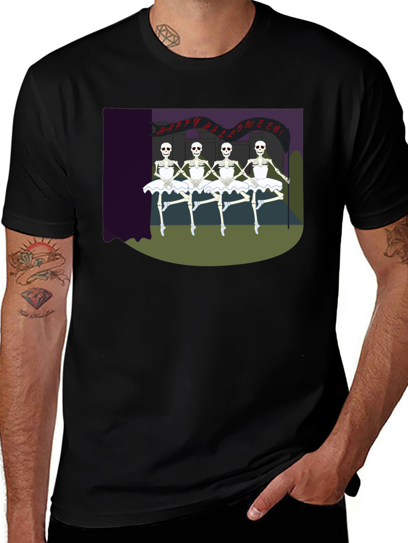 Skeleton Ballerina Halloween T-Shirt