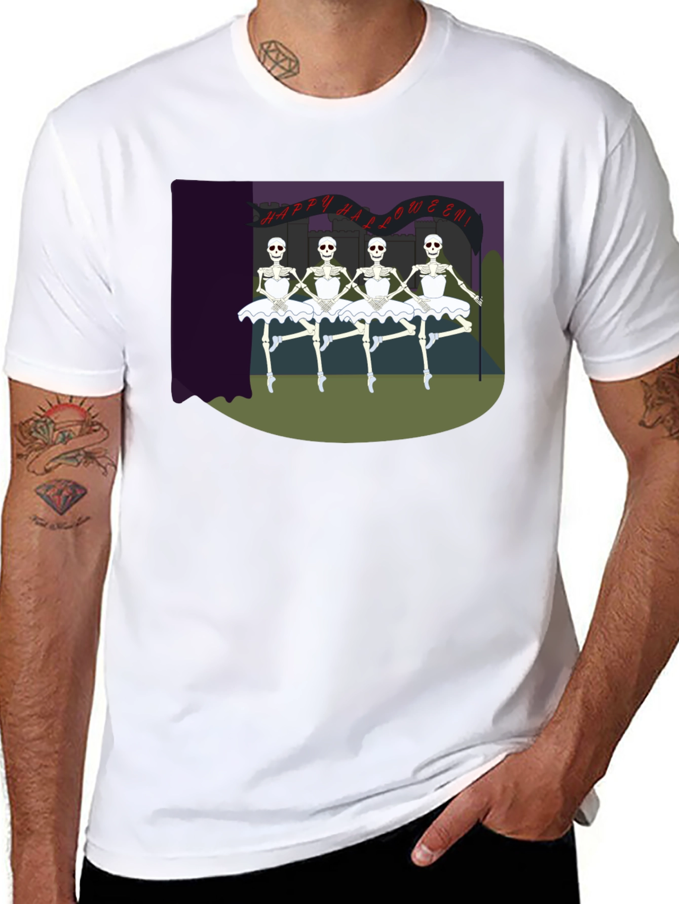 Skeleton Ballerina Halloween T-Shirt