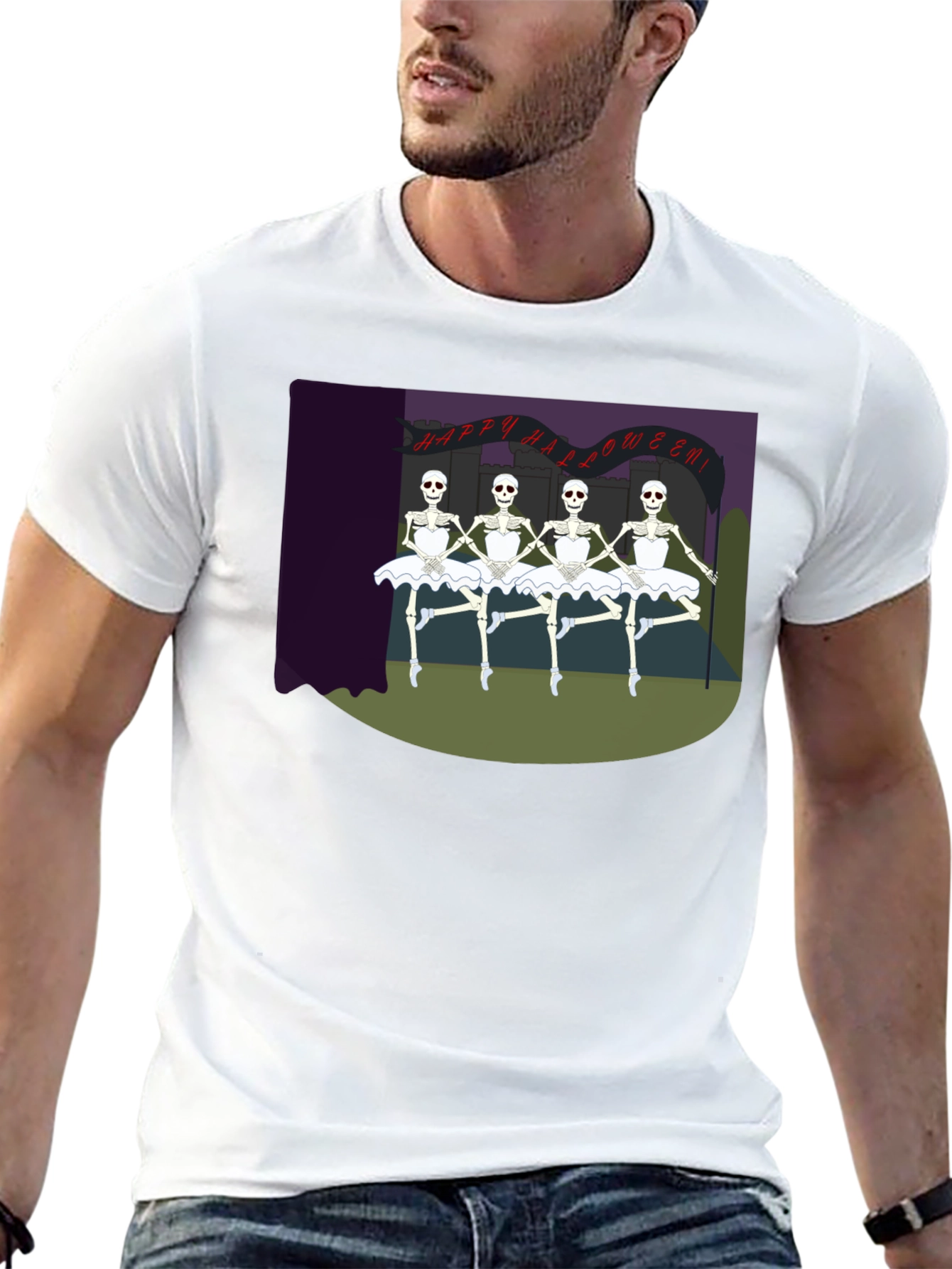 Skeleton Ballerina Halloween T-Shirt