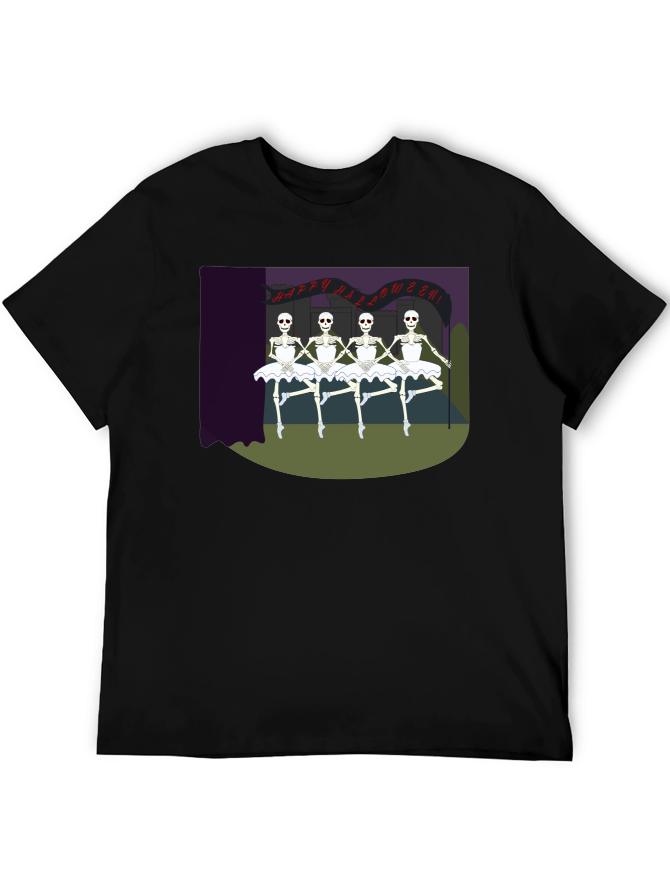 Skeleton Ballerina Halloween T-Shirt
